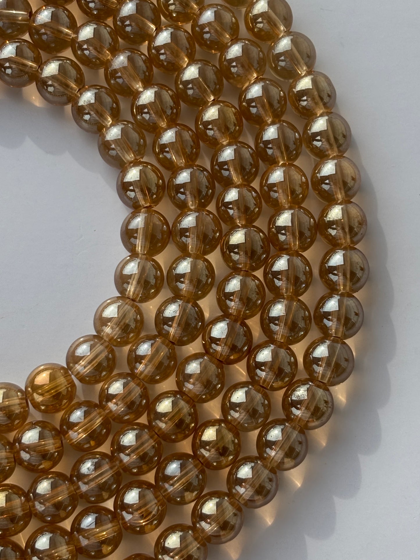 Golden Champagne 10MM Glass Beads