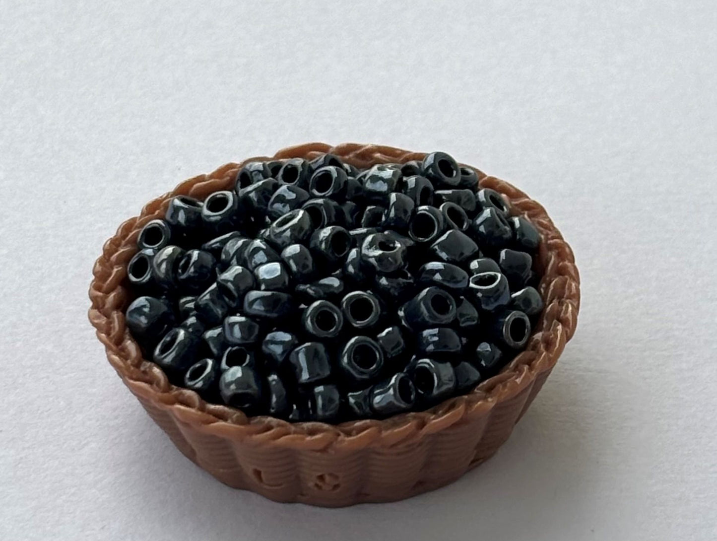 Jet Black Indian Seed Beads