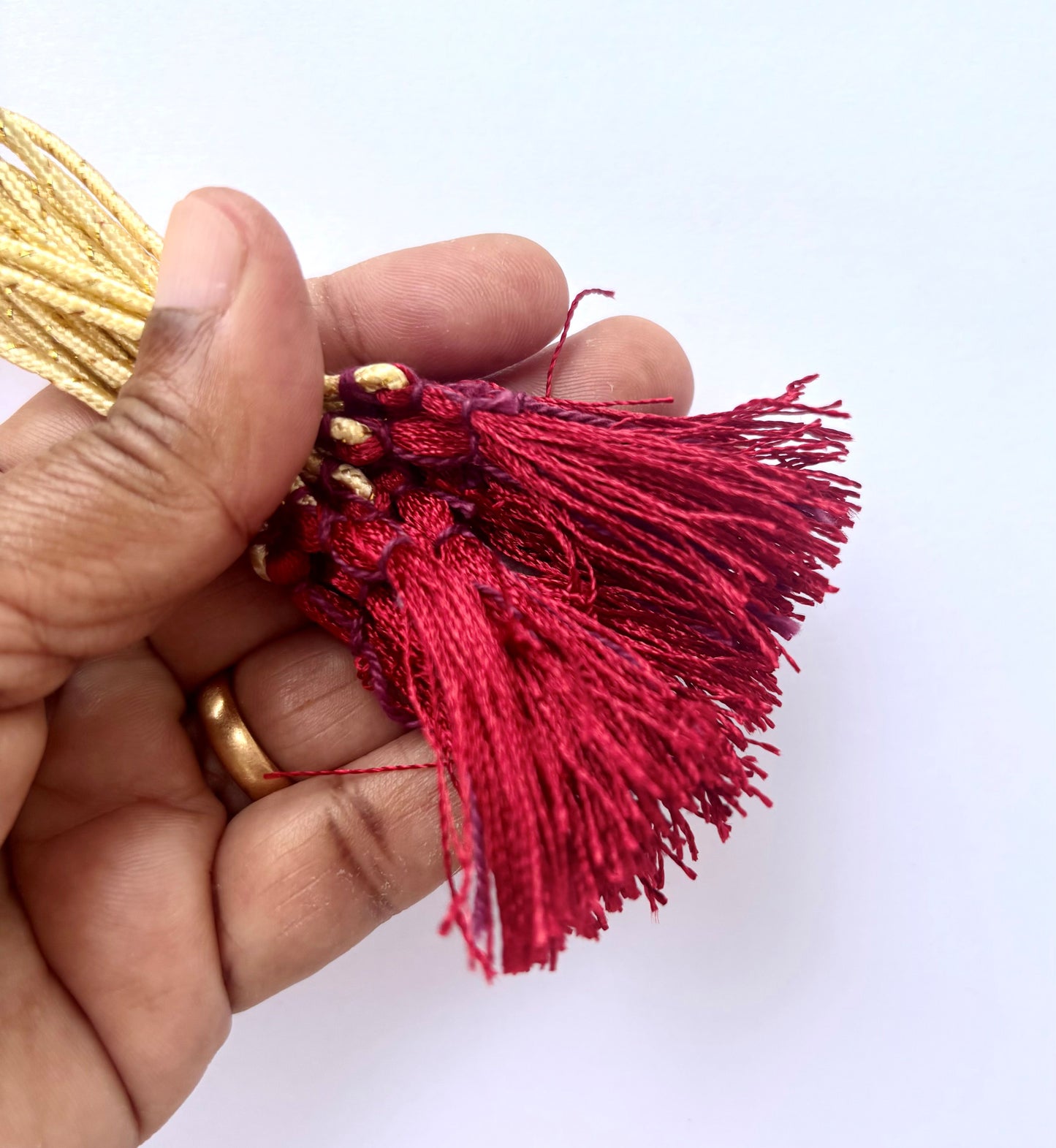 Cream and Gold Braided Adjustable Necklace Dori