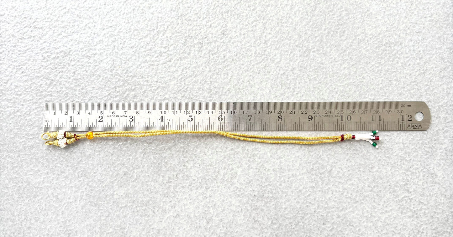 Gold Braided Adjustable Tassel Extender with Beads