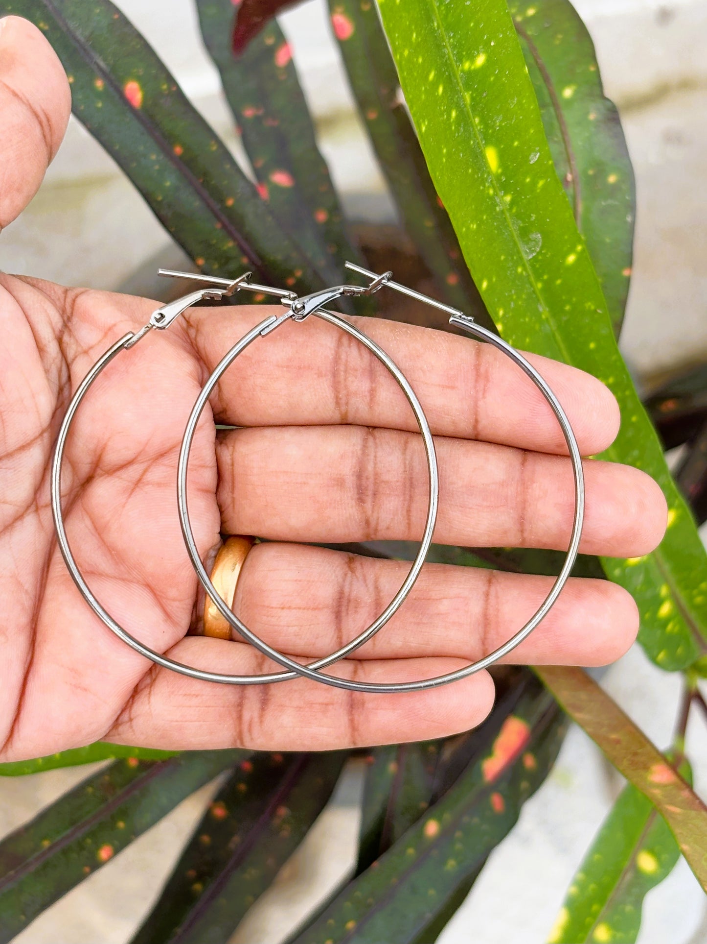 Classic Large Nickel Coated Hoops