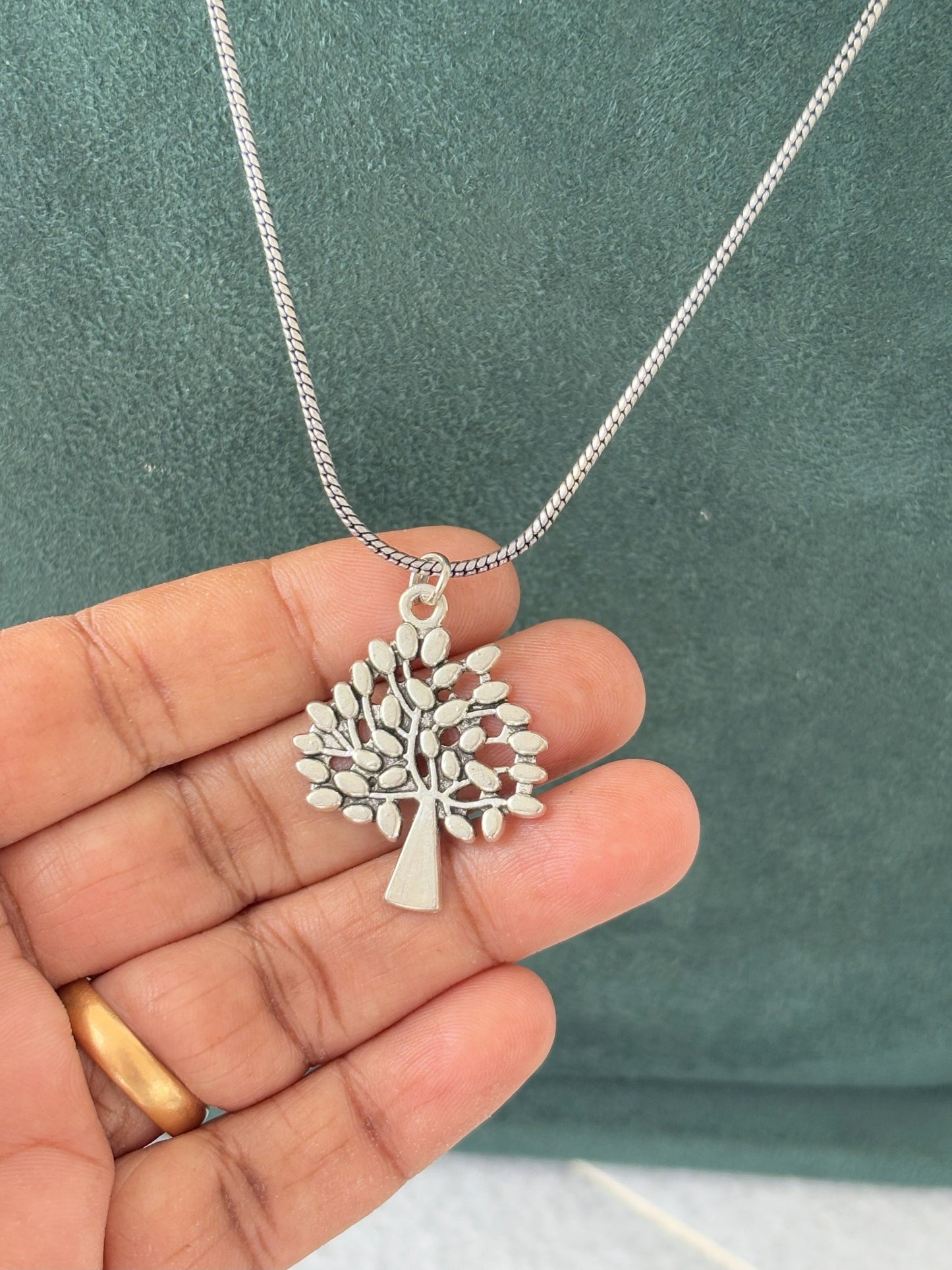 Oxidized Silver Tree of Life Pendant Necklace