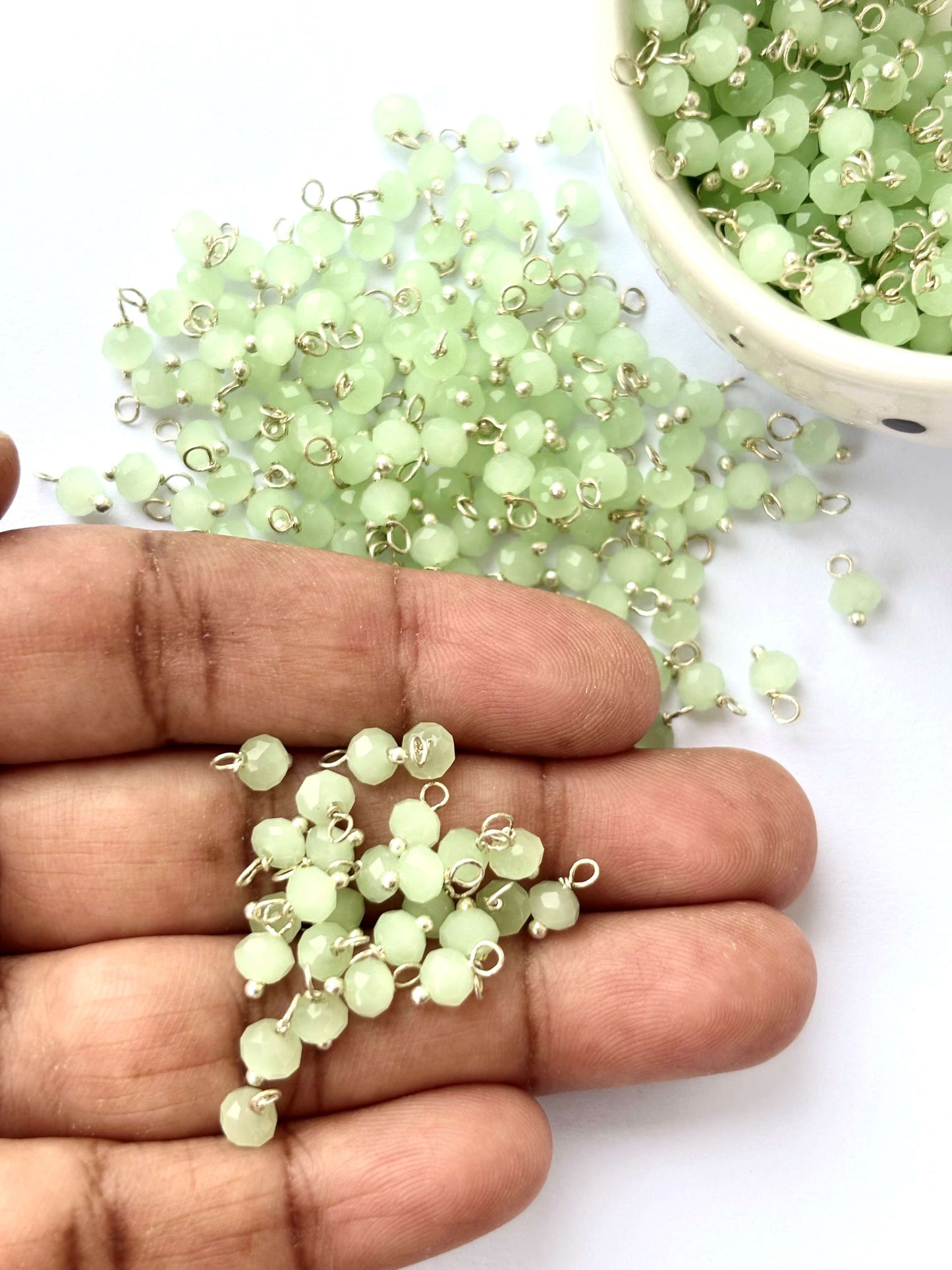 Faceted Panache Charms with Silver Wire