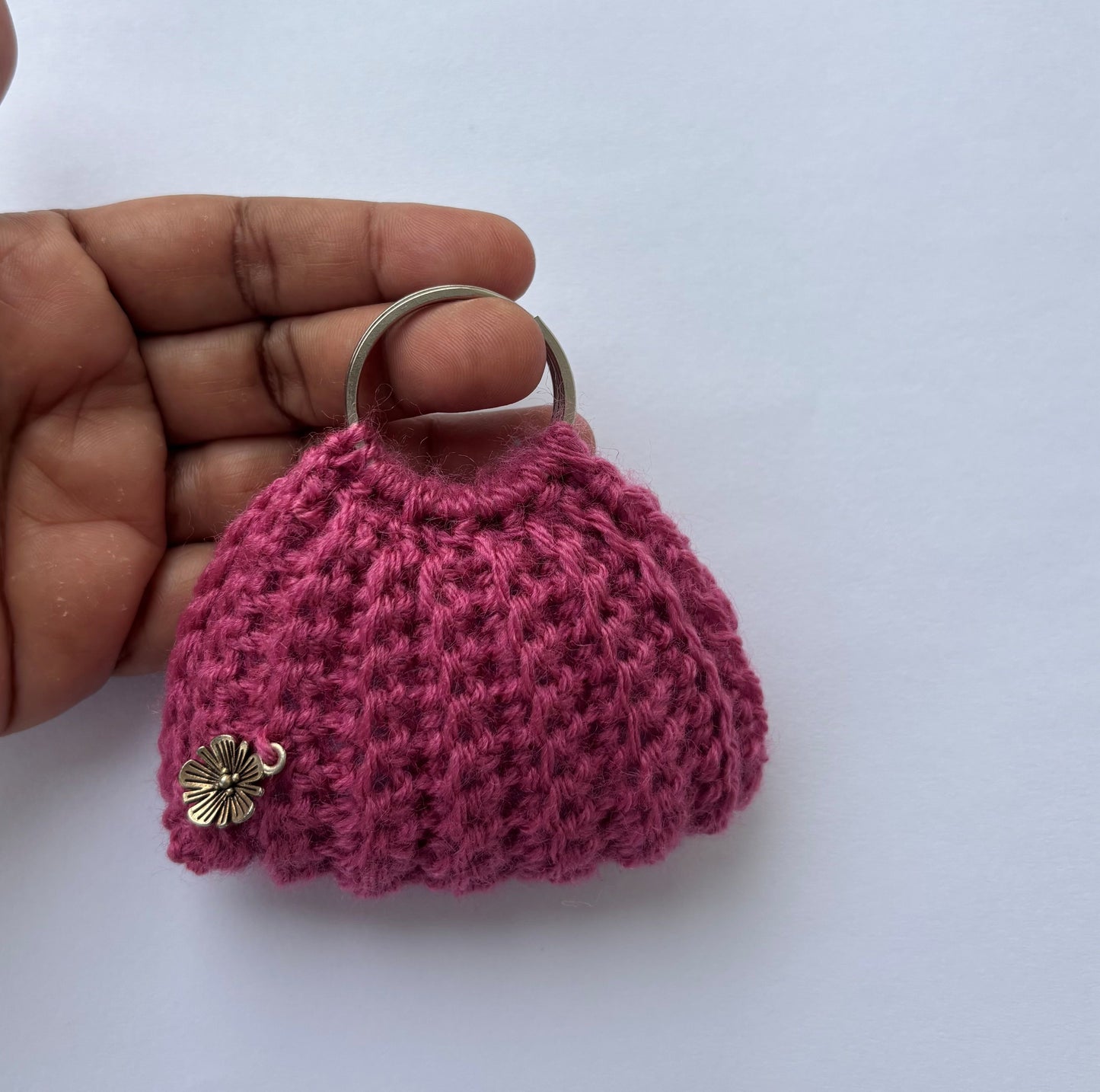 Handmade Hot Pink Handbag Keychain