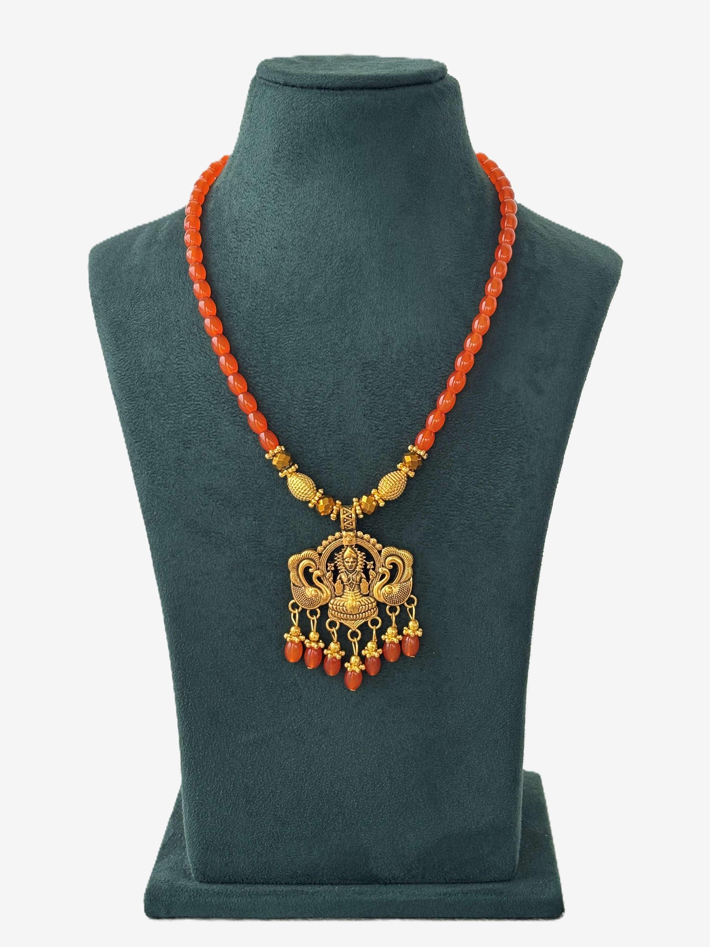Orange Neckwear with Swan Pendant Necklace