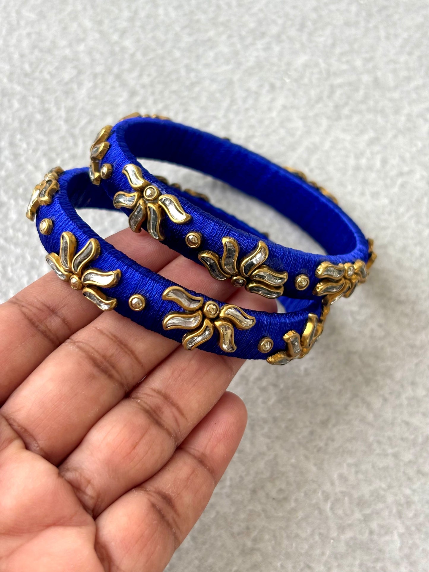 Handmade Royal Blue Silk Thread Bangles