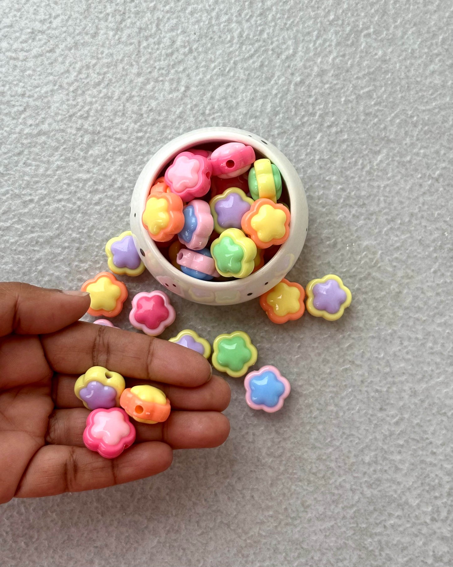Pastel Flower Acrylic Beads Mix