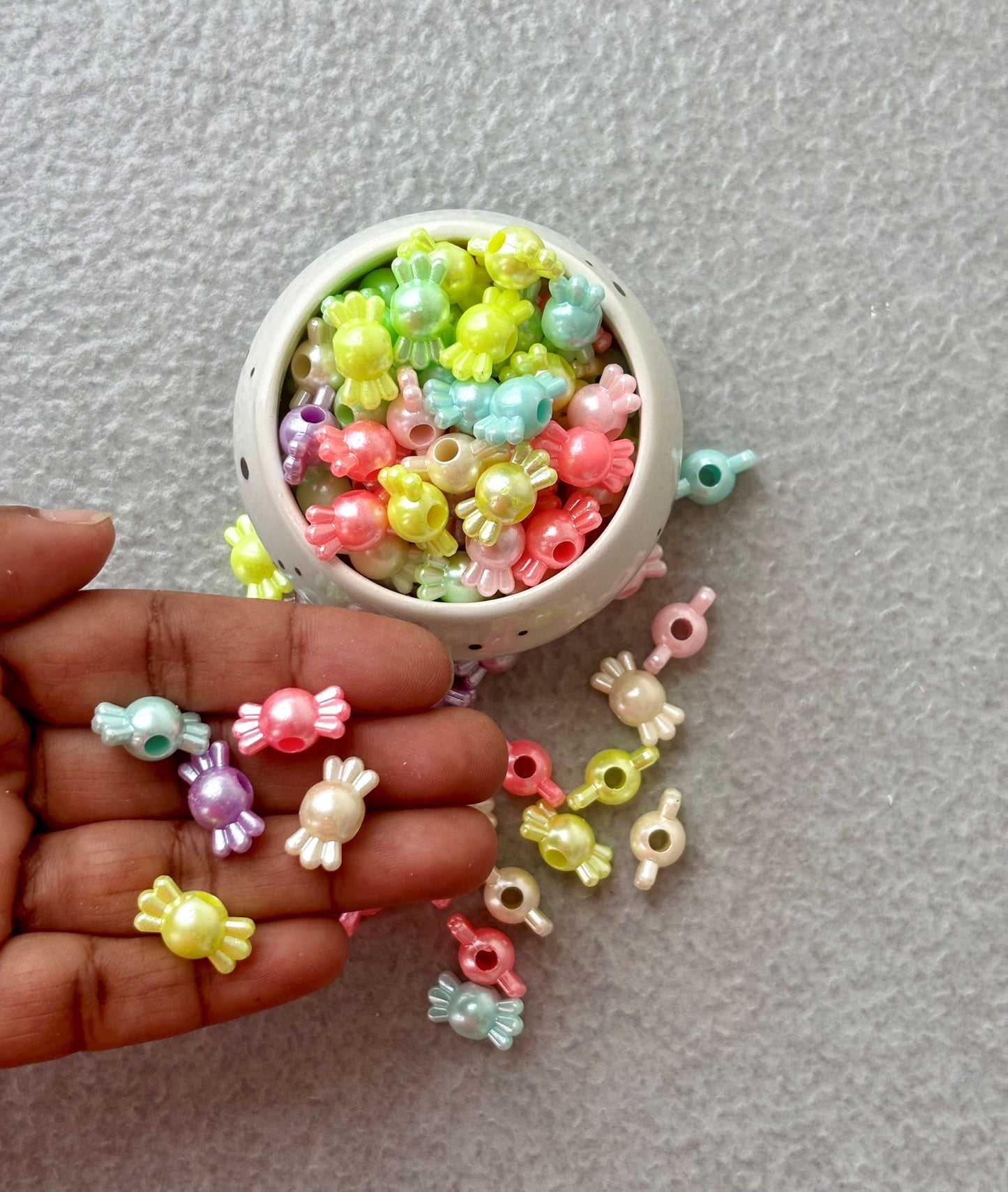 Pastel Candy Shaped Acrylic Beads Mix