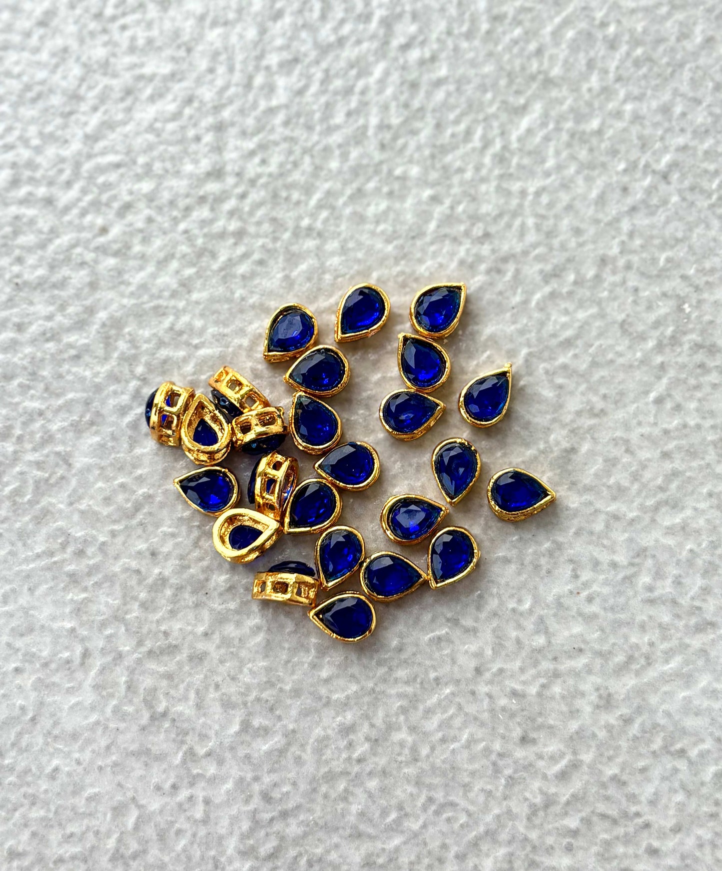 Royal Blue Stone Gold Plated Kundan Drops