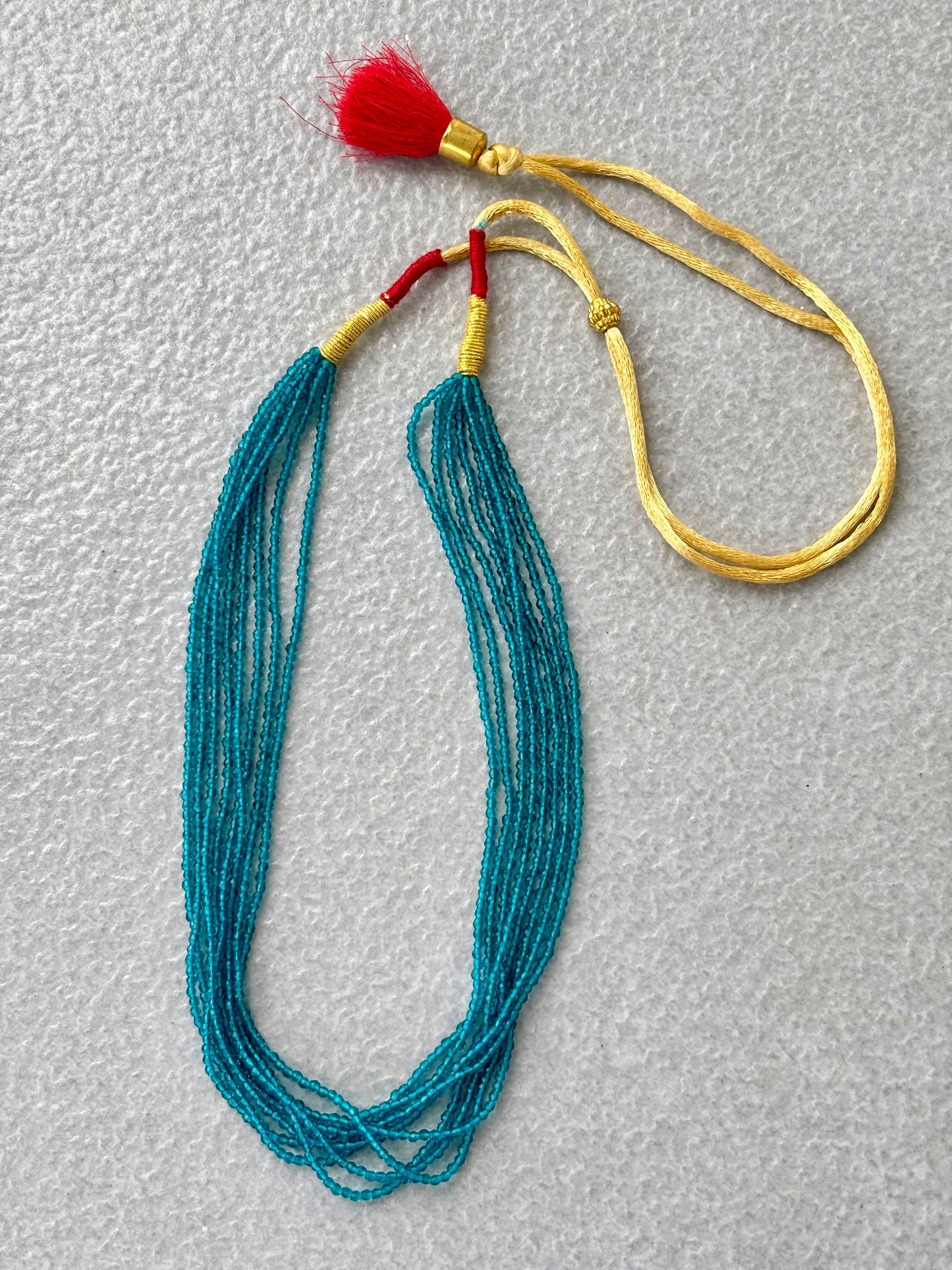 Handcrafted Sea Blue Hydro Bead Necklace