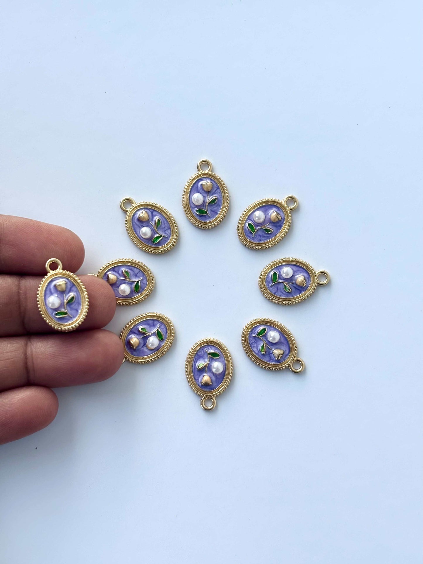 Royal Lavender Rose Charms