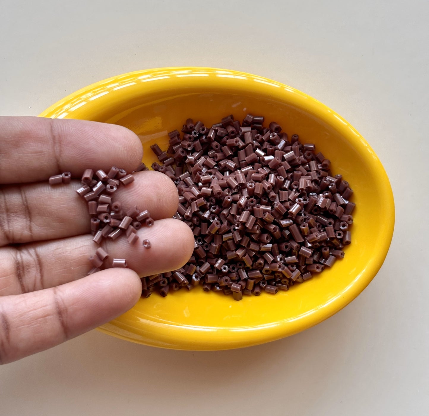 Chocolate Brown Two Cut Two Tone Beads