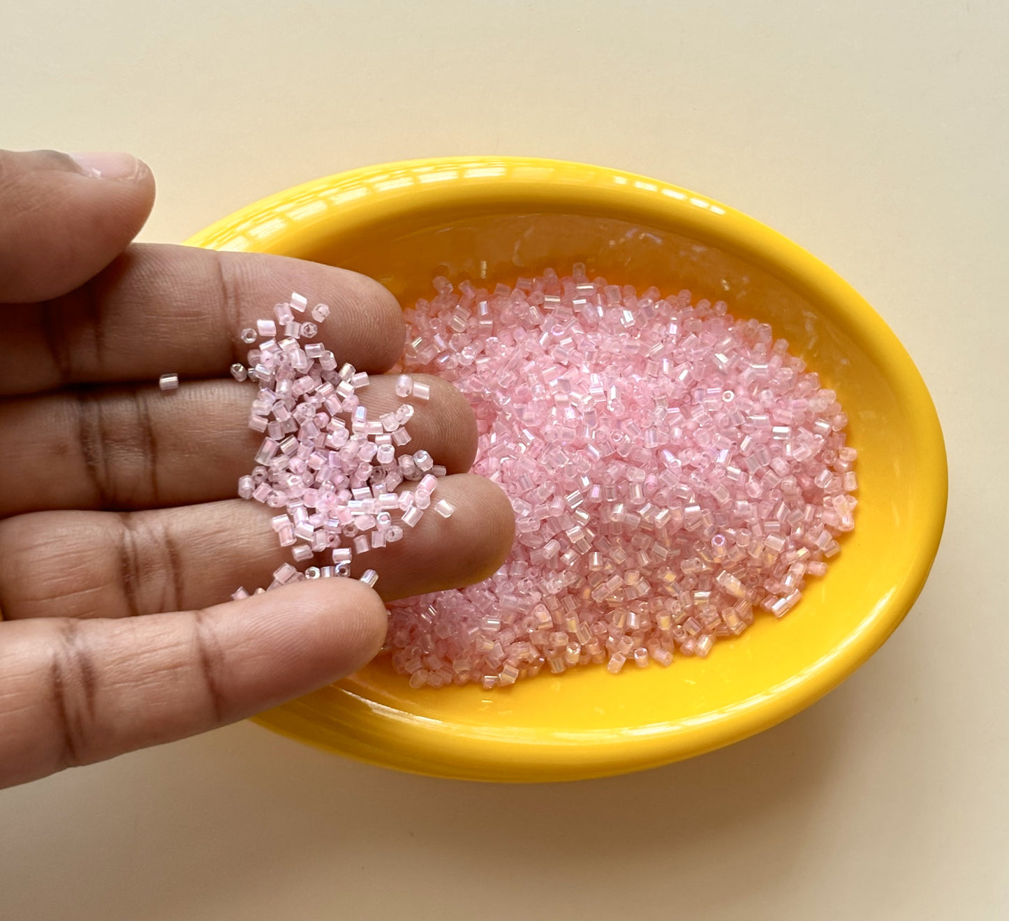Baby Pink Hex Cut Beads