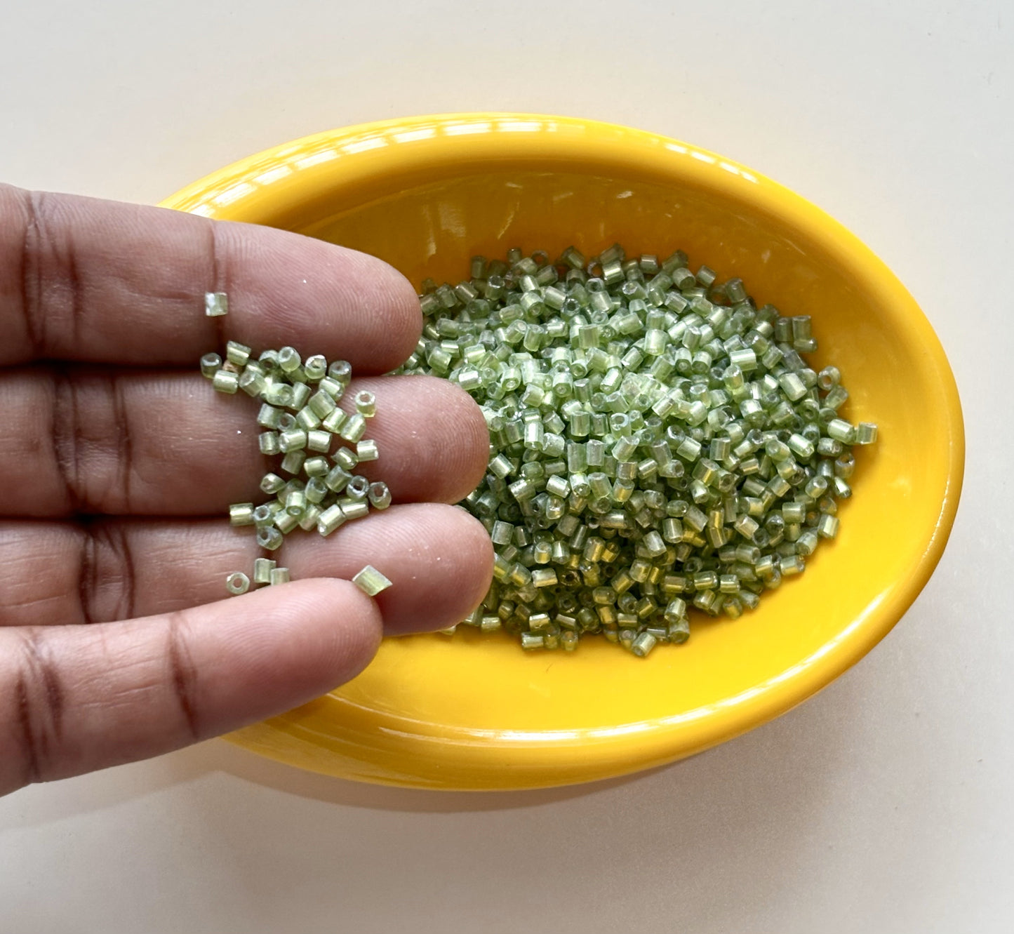 Mantis Green Two Cut Beads