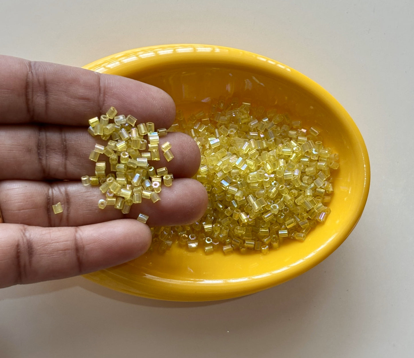 Lemon Yellow Two Cut Beads