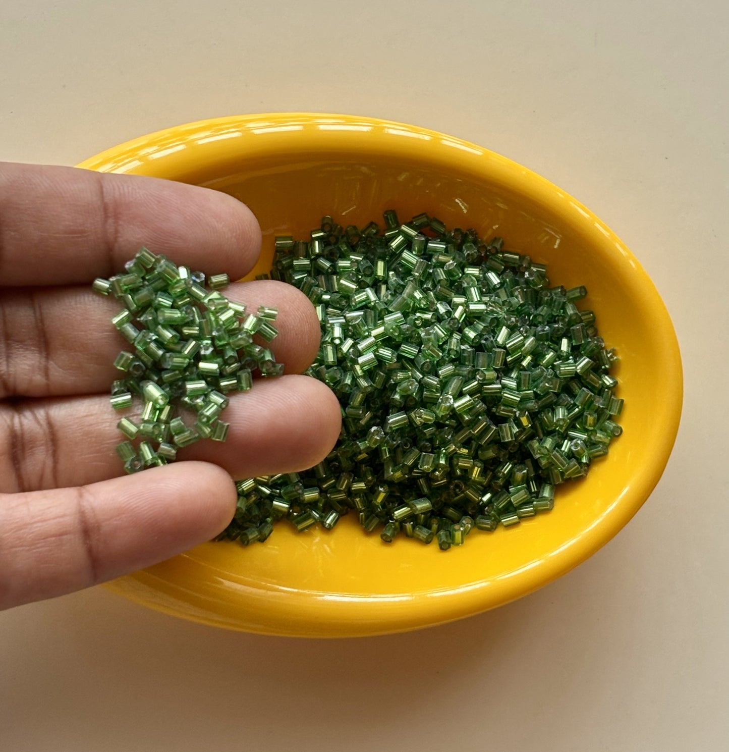 Forest Green Two Cut Beads