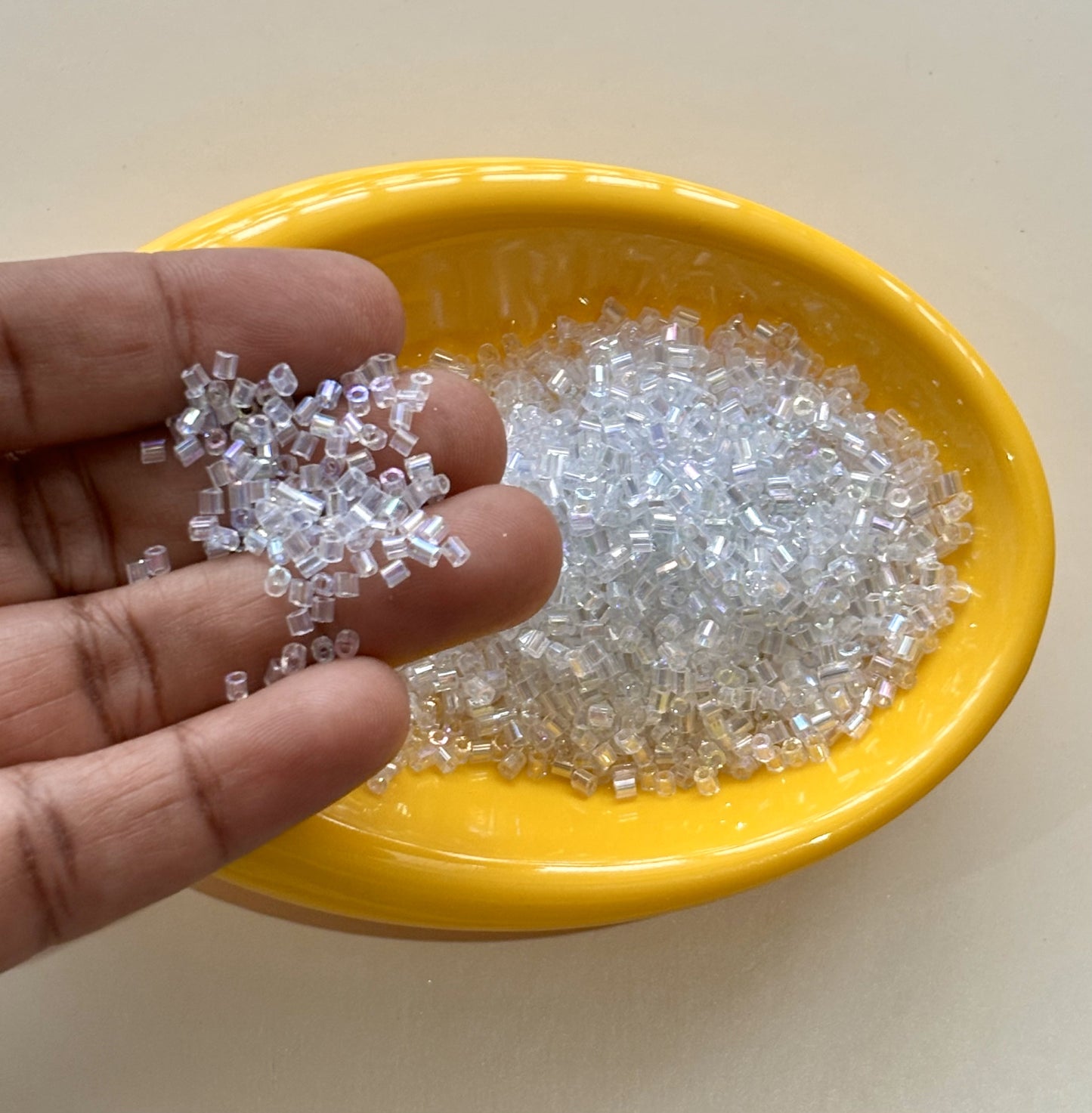 Porcelain White Two Cut Beads