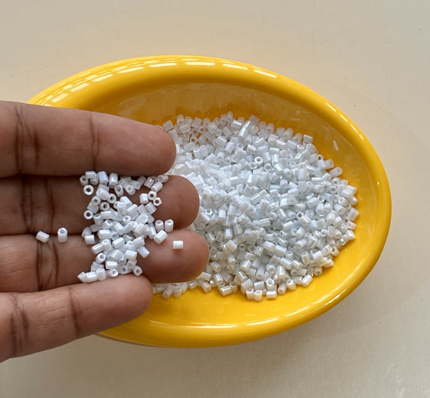 Snow White Two Cut Beads