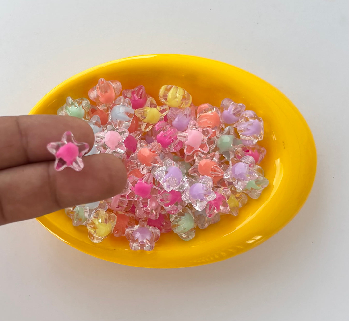 Pastel Star-Shaped Translucent Beads