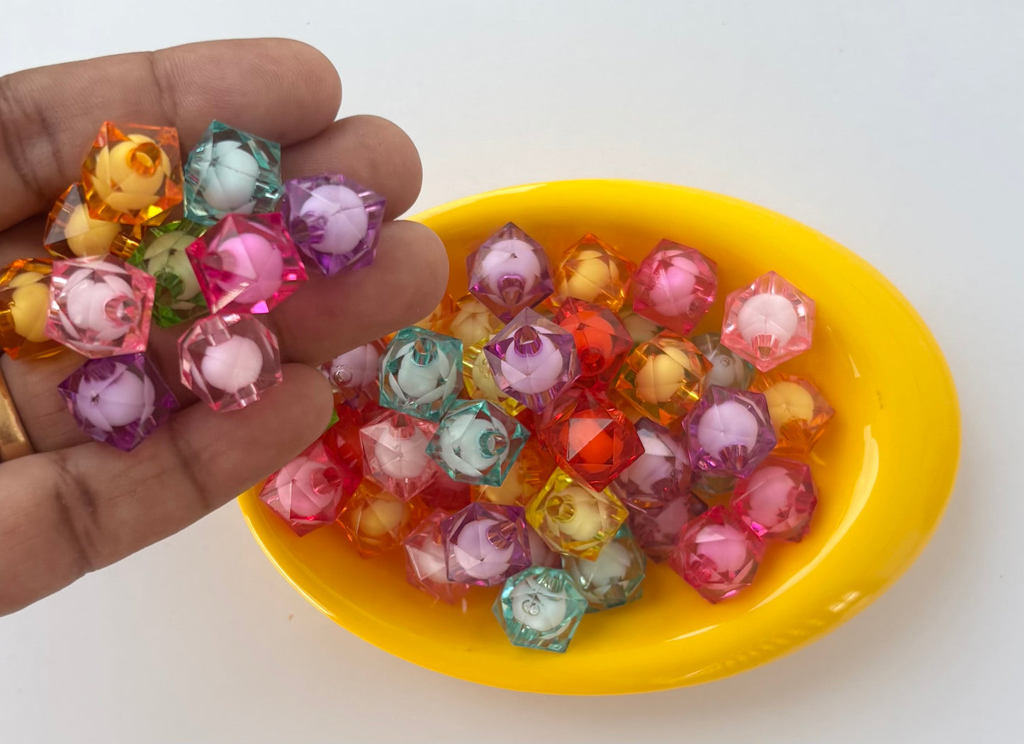Large Faceted Acrylic Beads