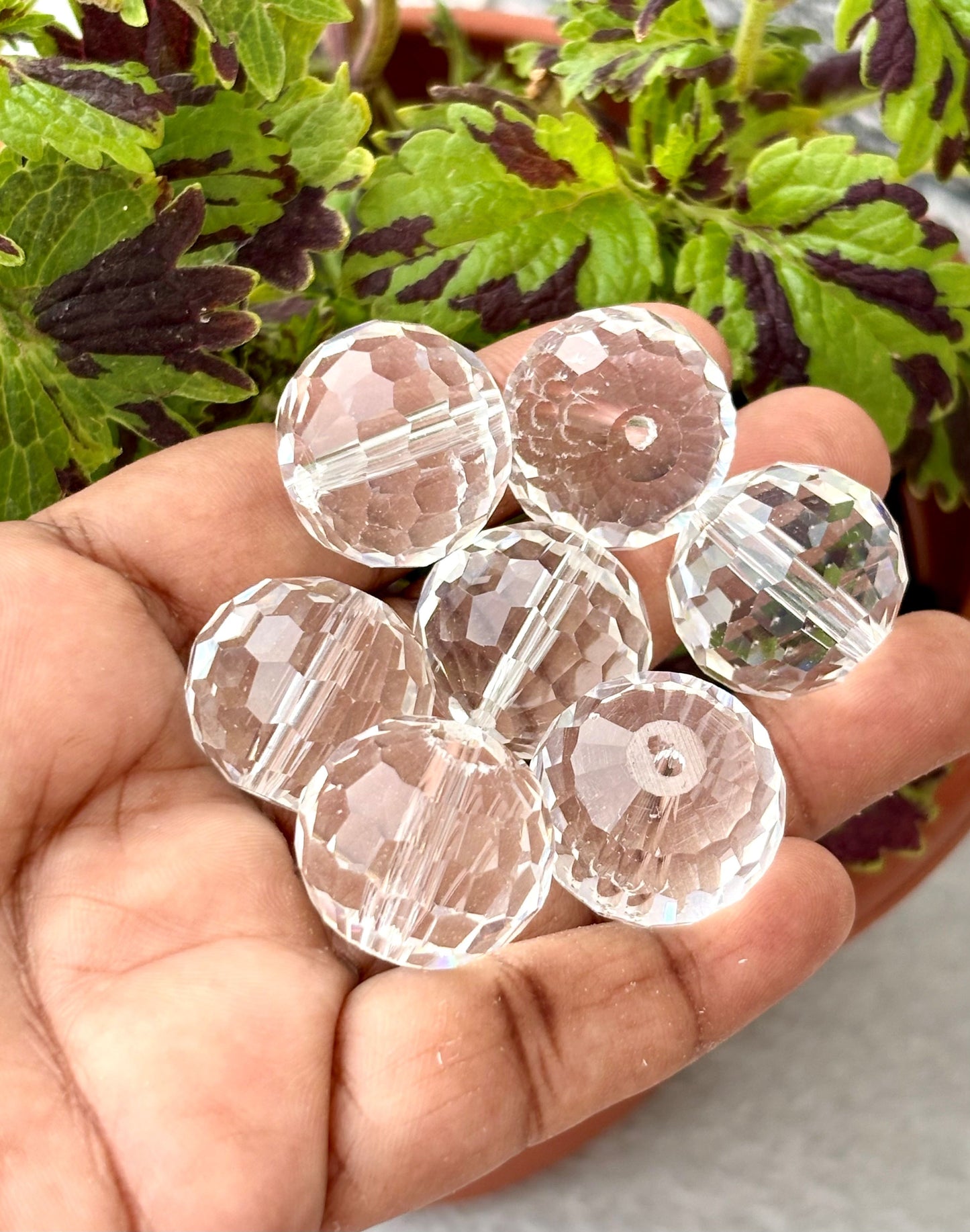 Faceted Clear Crystal Glass Round Beads 20MM for Jewelry Making