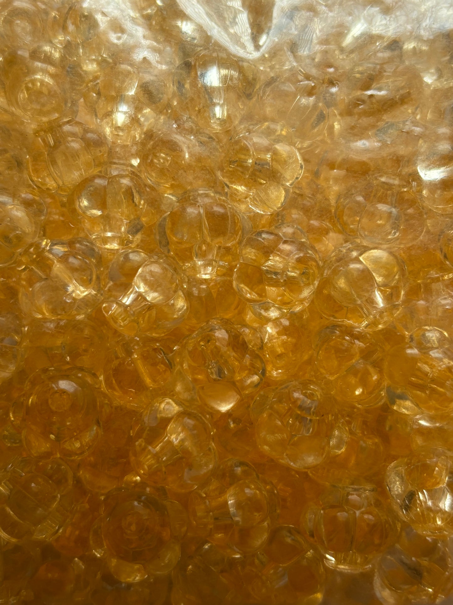 Light Amber Gold Acrylic Flower Beads for Jewelry Making