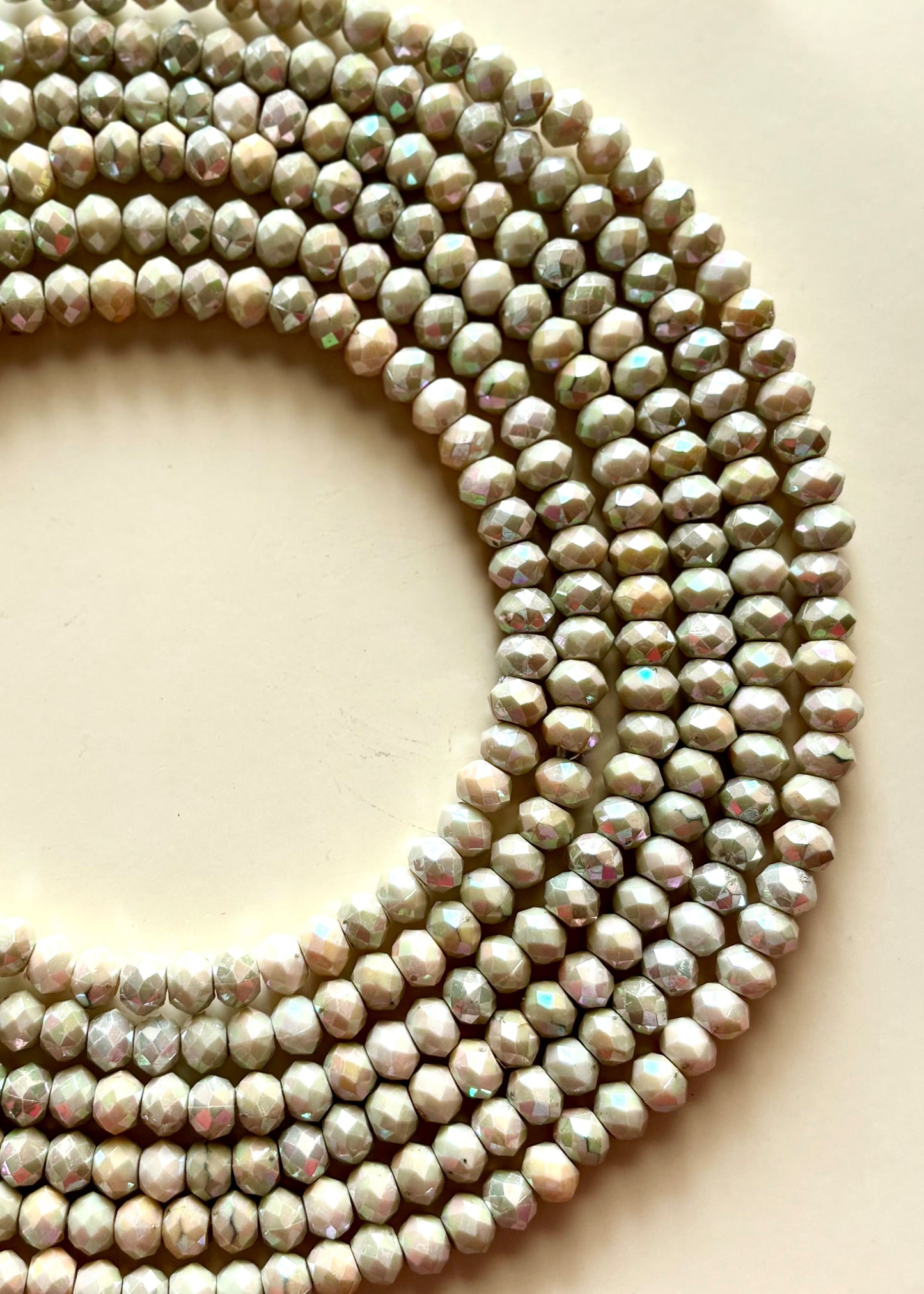 Iridescent Pista Green Faceted Acrylic Beads For Jewelry Making