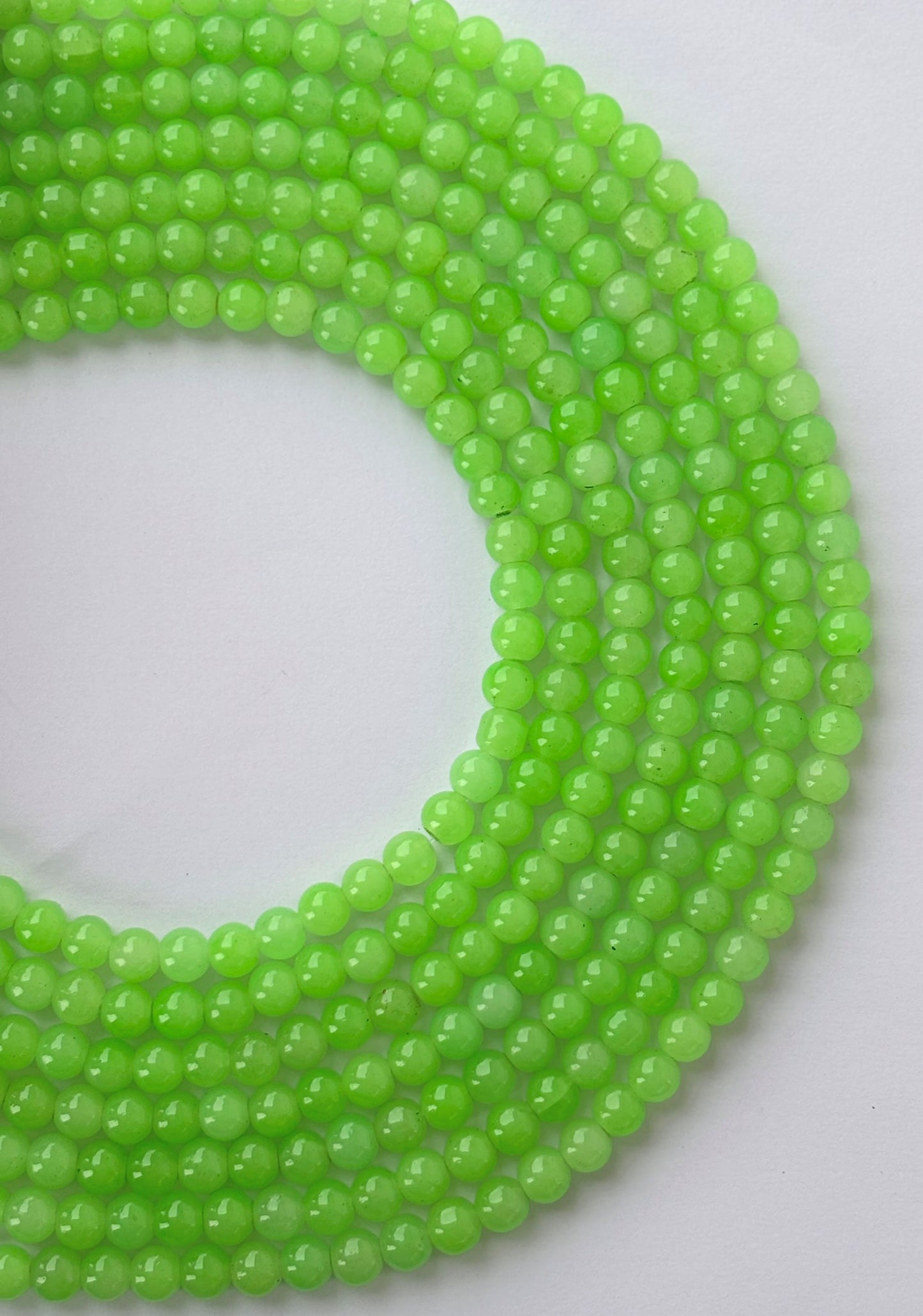 Smooth Round Light Green Jelly Beads for Craft and Jewelry Making Supplies
