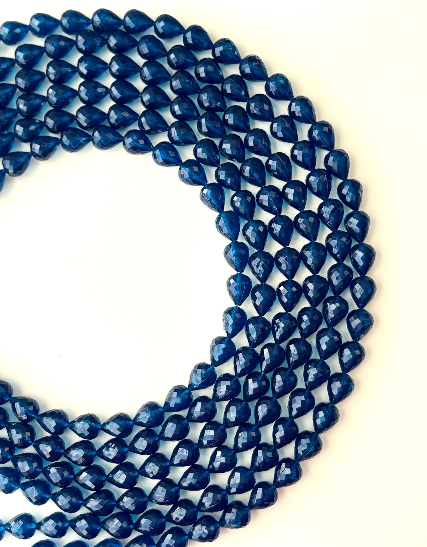 Dark Blue Faceted Teardrop Beads for Jewelry Making