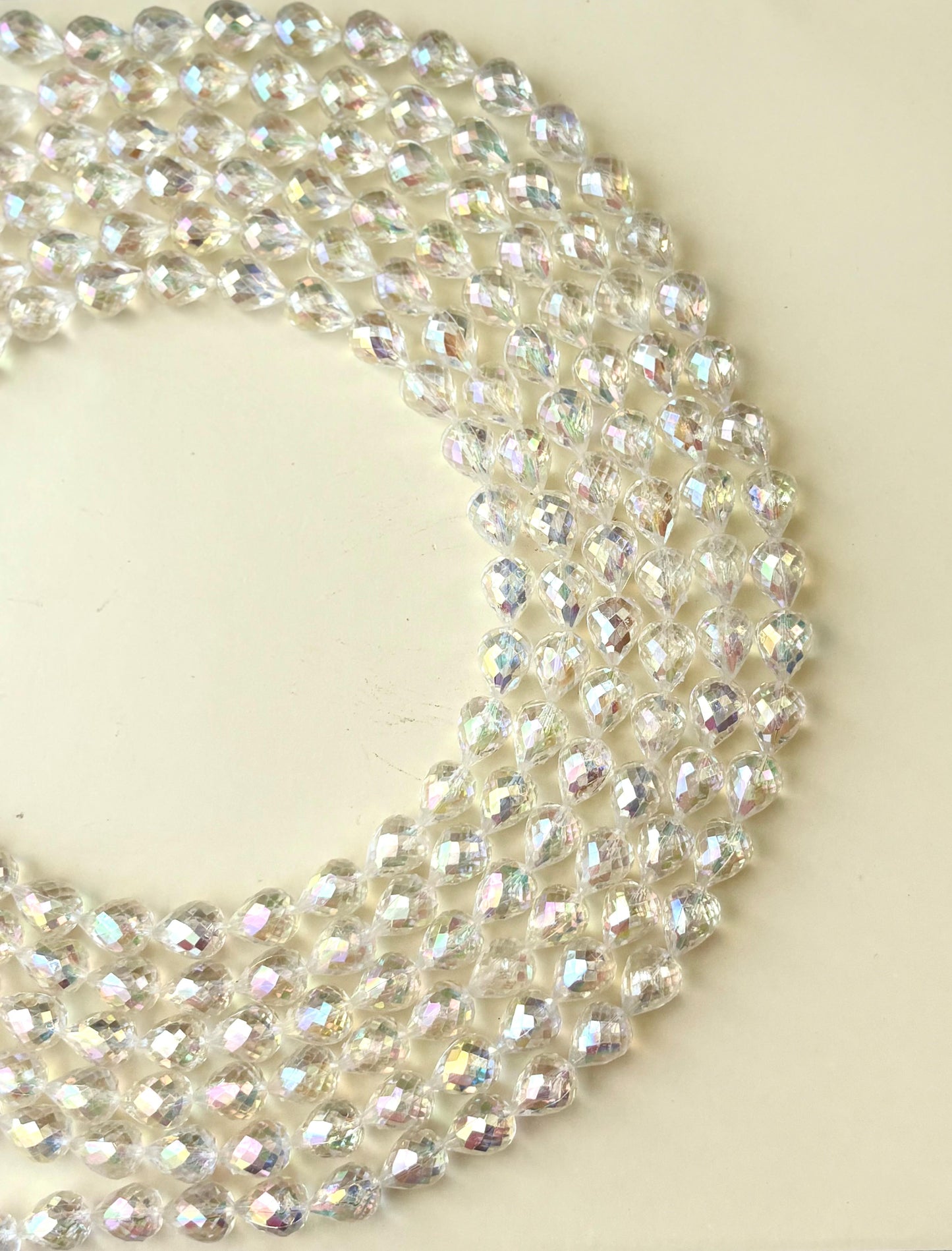 Clear Sparkling Faceted Teardrop Beads for Jewelry Making