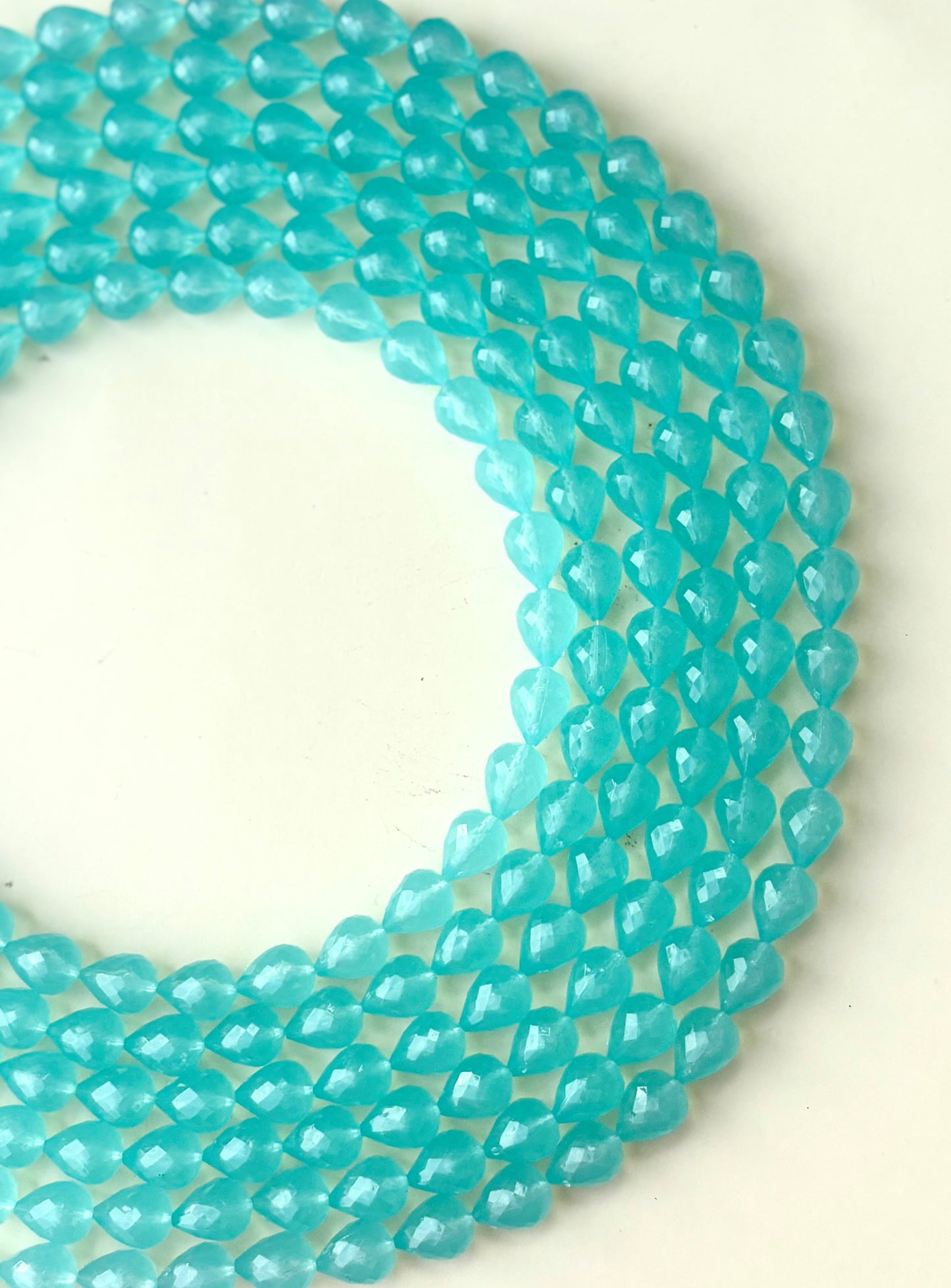 Teal Faceted Teardrop Beads for Jewelry Making