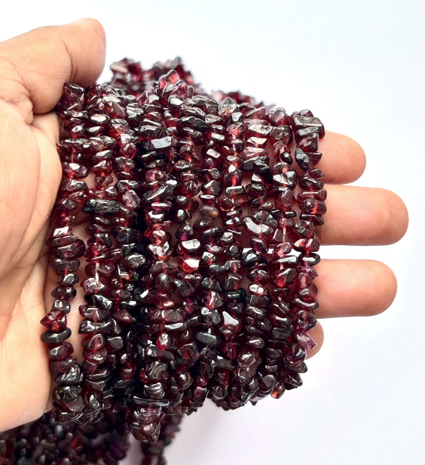 Natural Garnet Chip Beads - Untreated Red Gemstone Chips for Jewelry