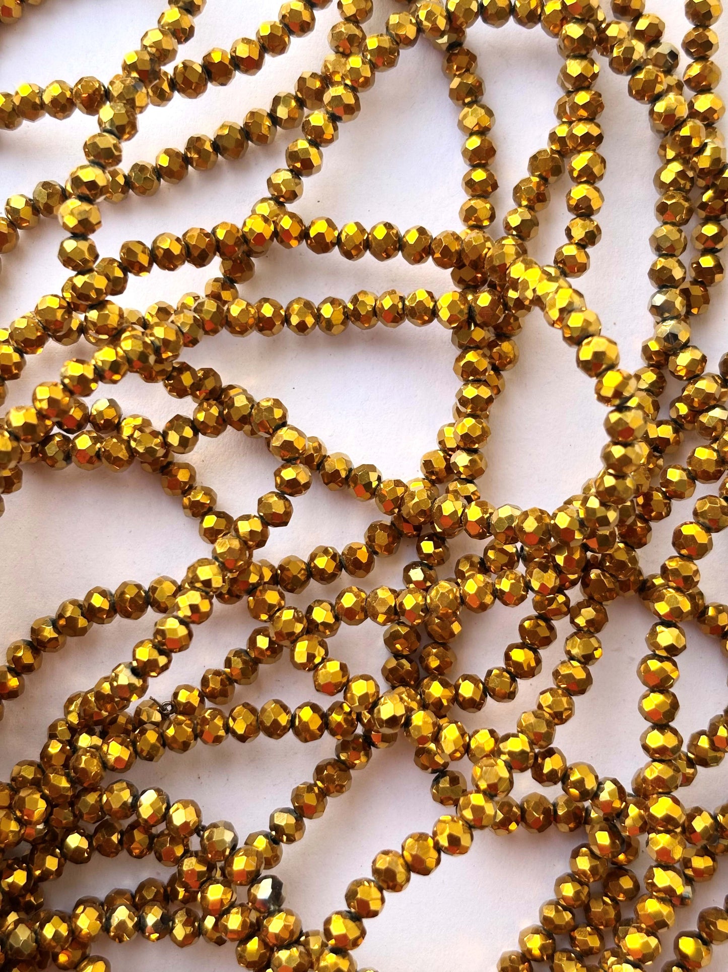 Golden Bronze Faceted Rondelle Glass Beads 4MM for Jewelry Making