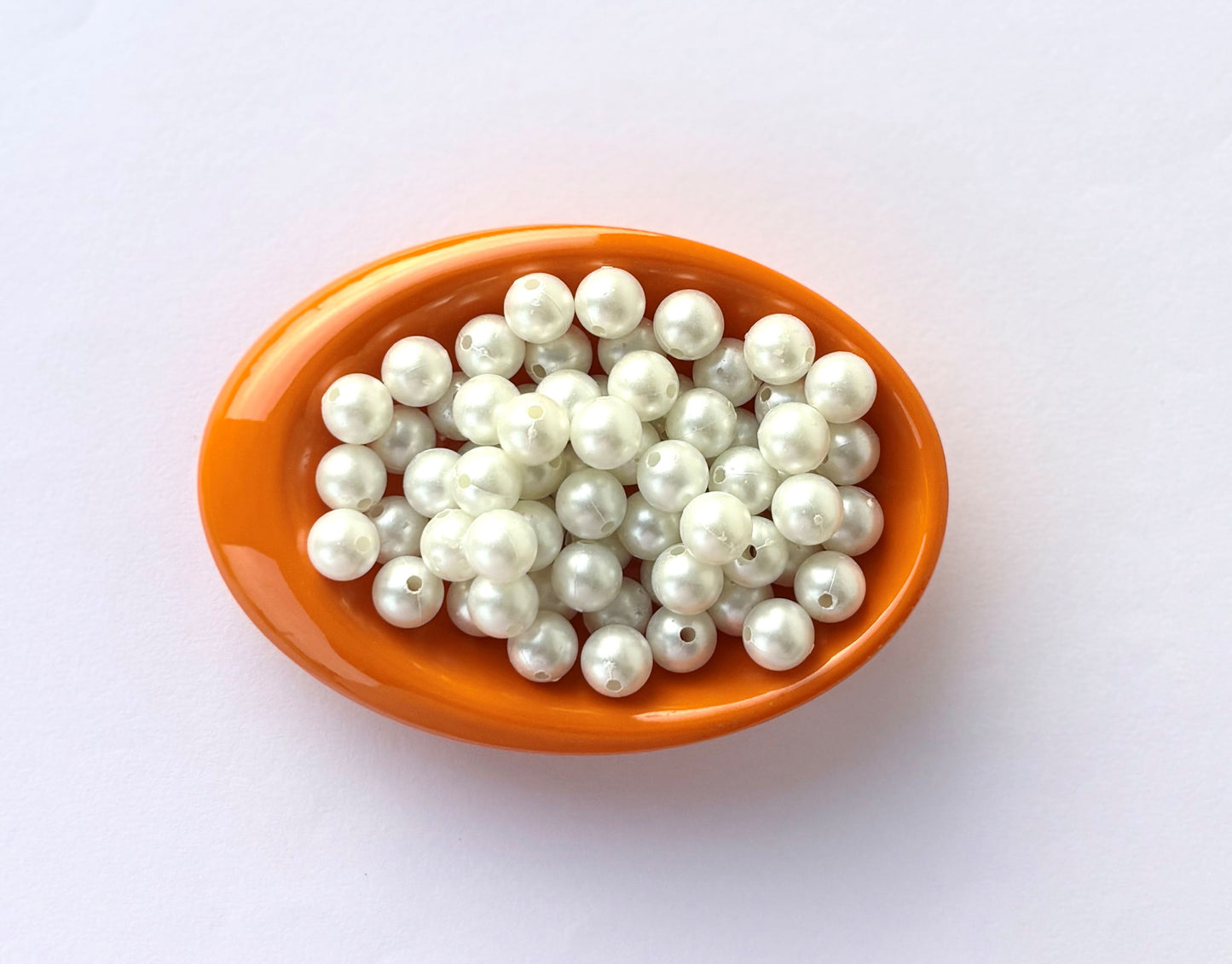 White Acrylic Pearl Beads 10MM