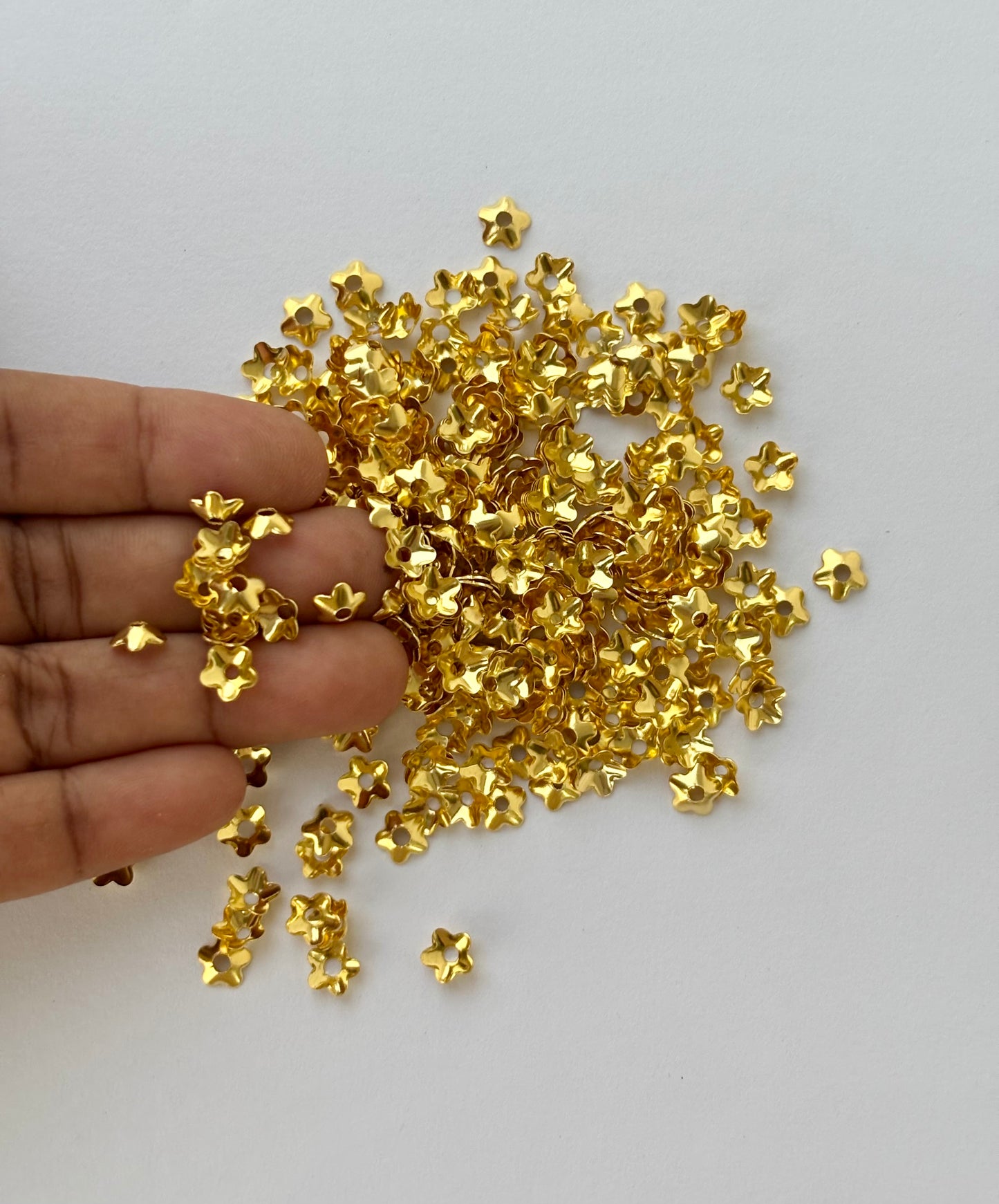 Gold Flower Bead Caps 6MM