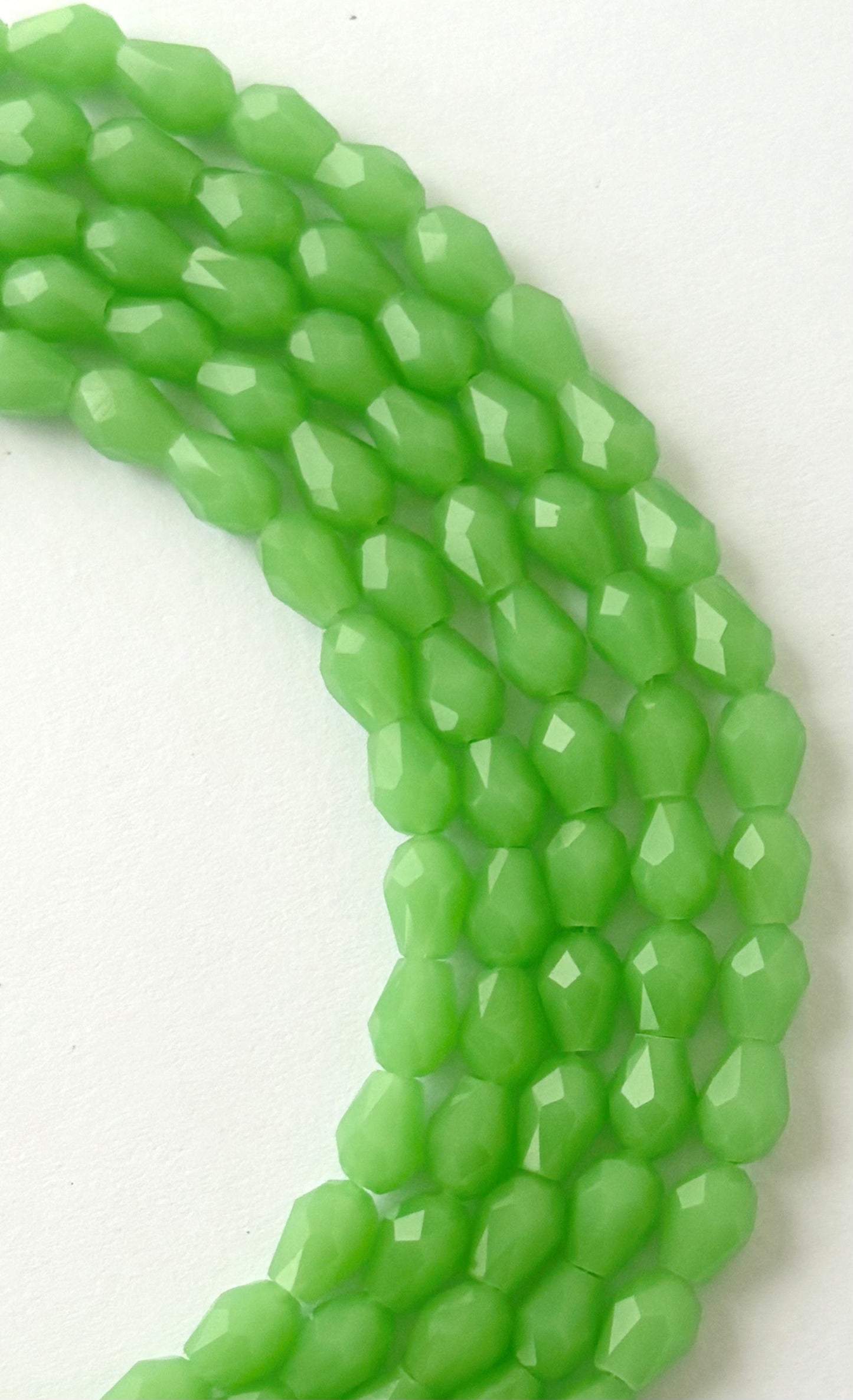 Vibrant Peridot Green Faceted Crystals