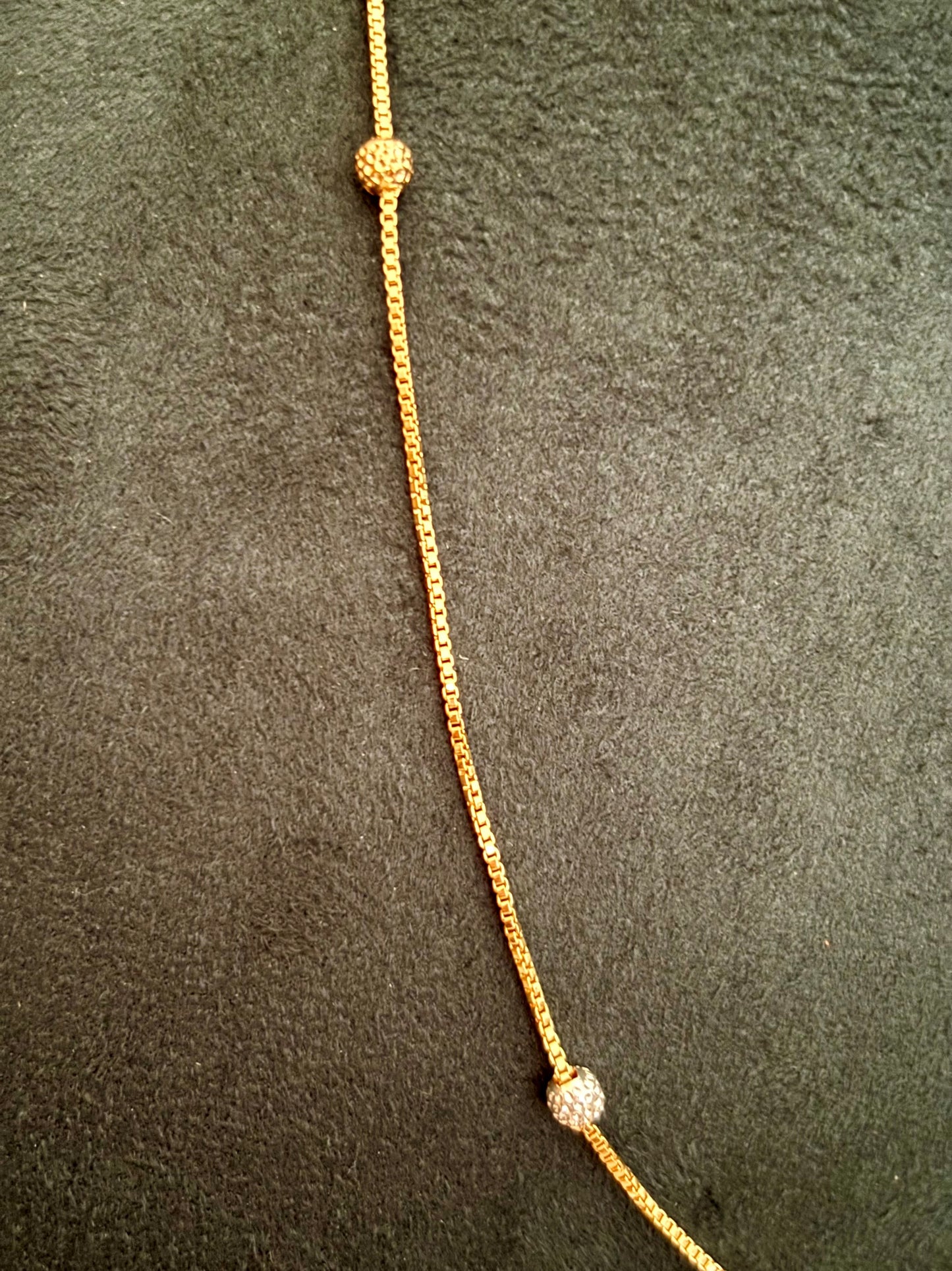 Gold-Plated Necklace with Gold and Silver Beads