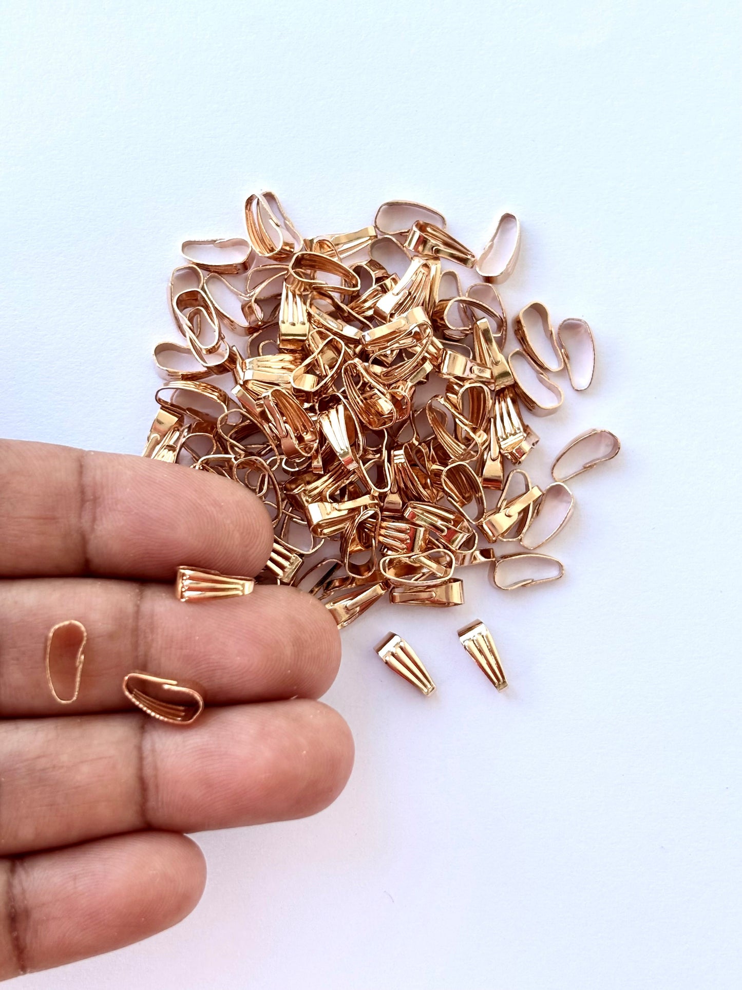 Rose Gold Plated Pinch Bails for Pendants