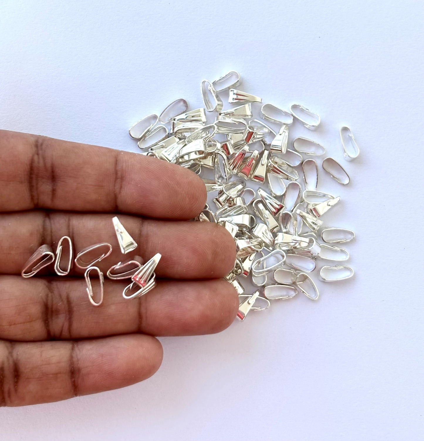 Silver Plated Pinch Bails for Pendants