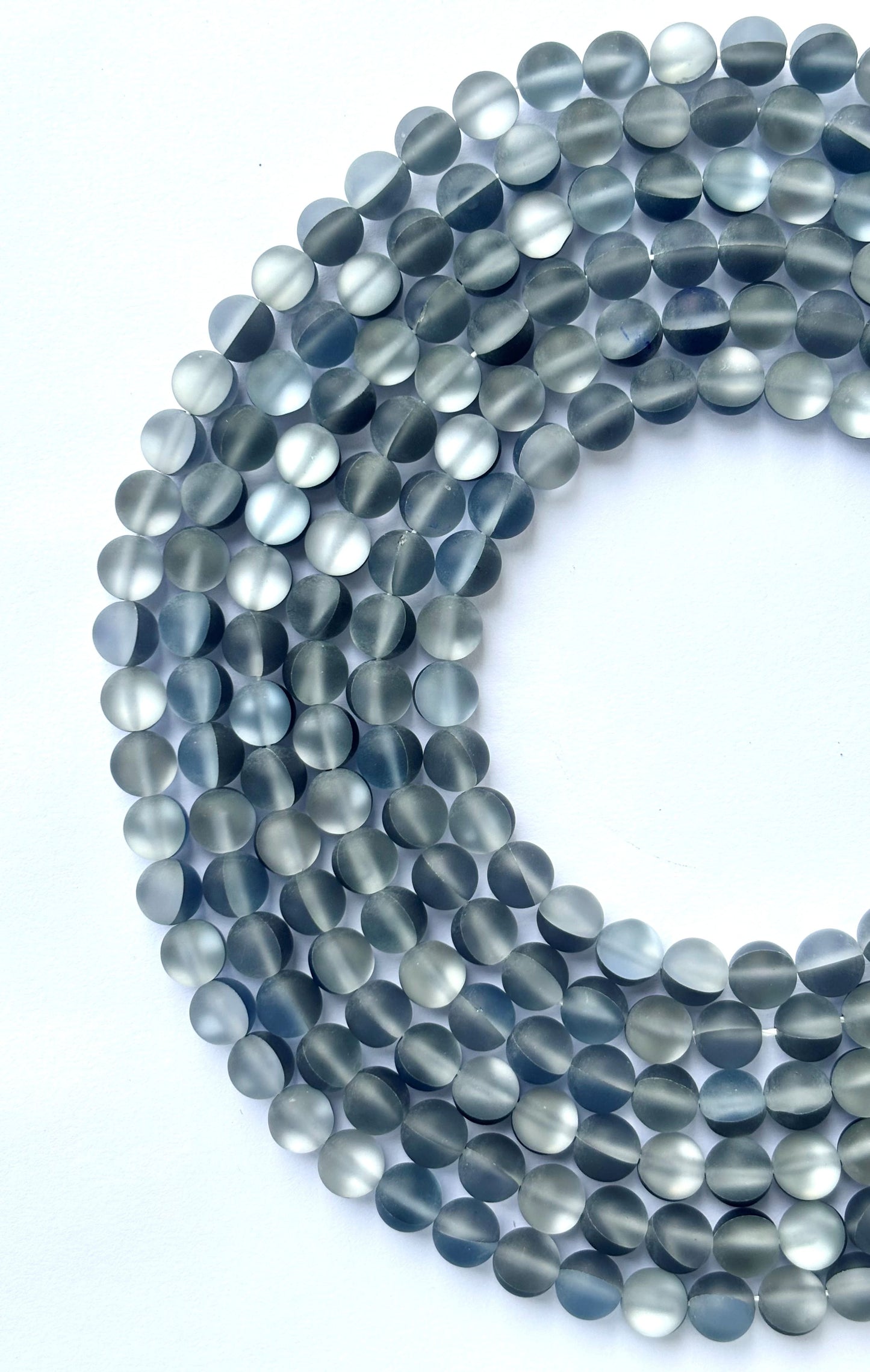 Matte Grey Aura Quartz Beads