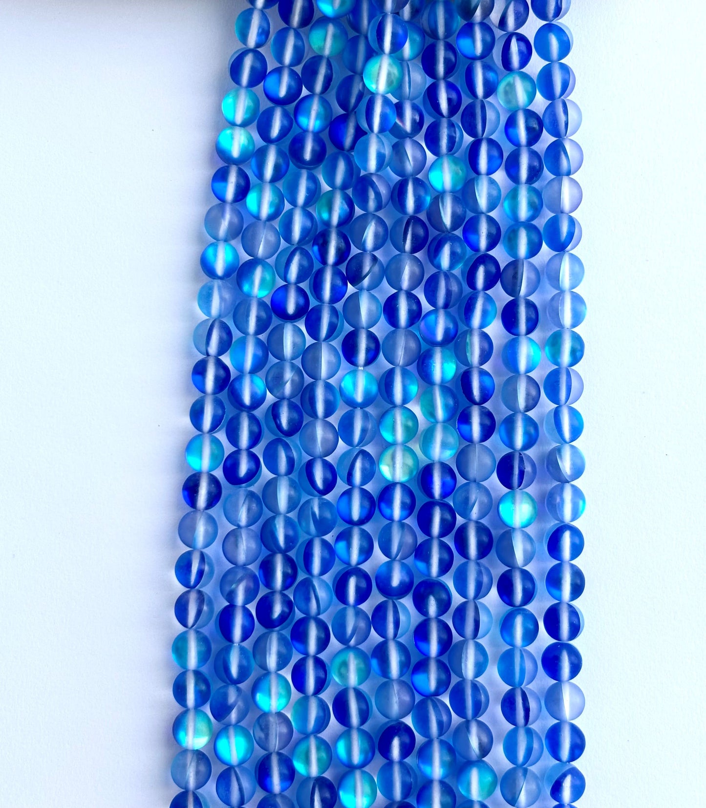 Matte Royal Blue Aura Quartz Beads