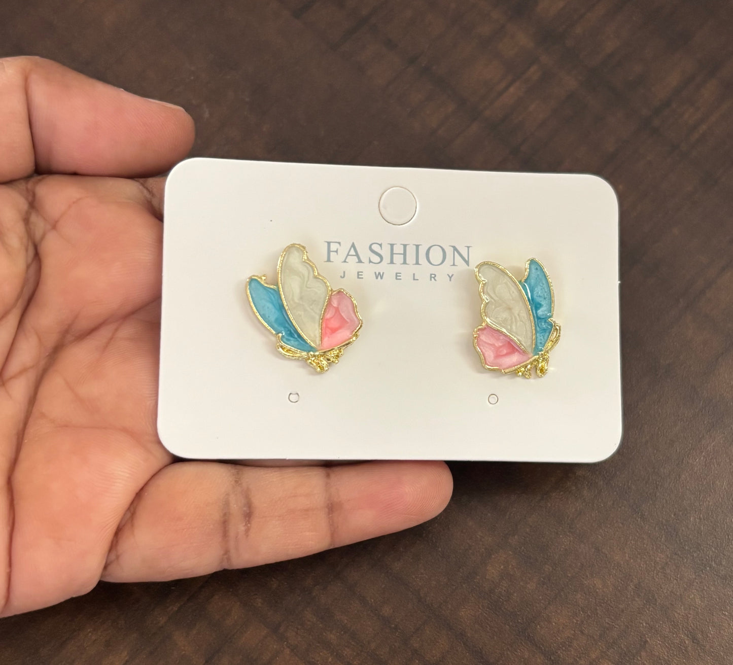 Colorful Enamel Butterfly Stud Earrings