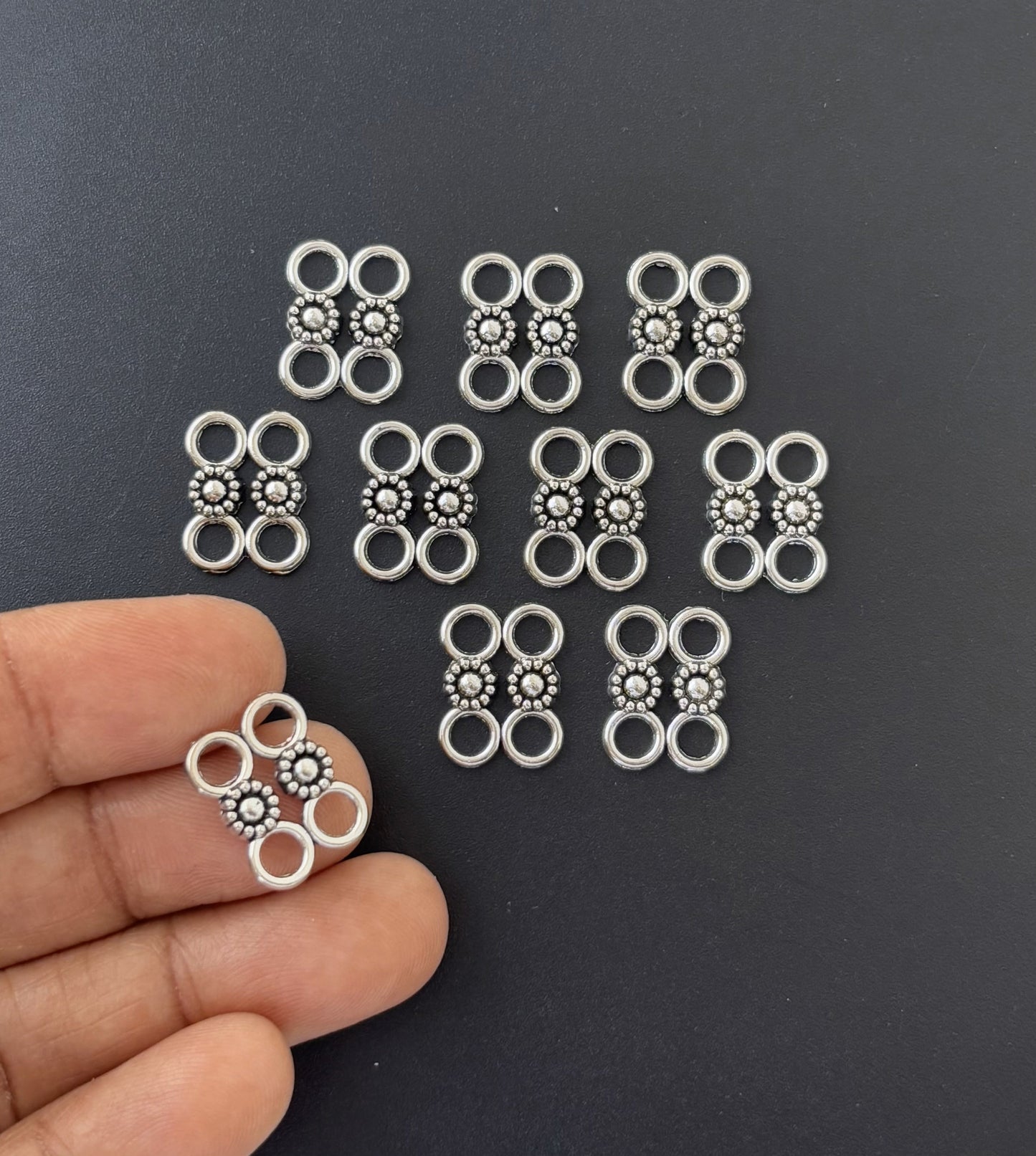 Silver Channel Bead Link Connectors