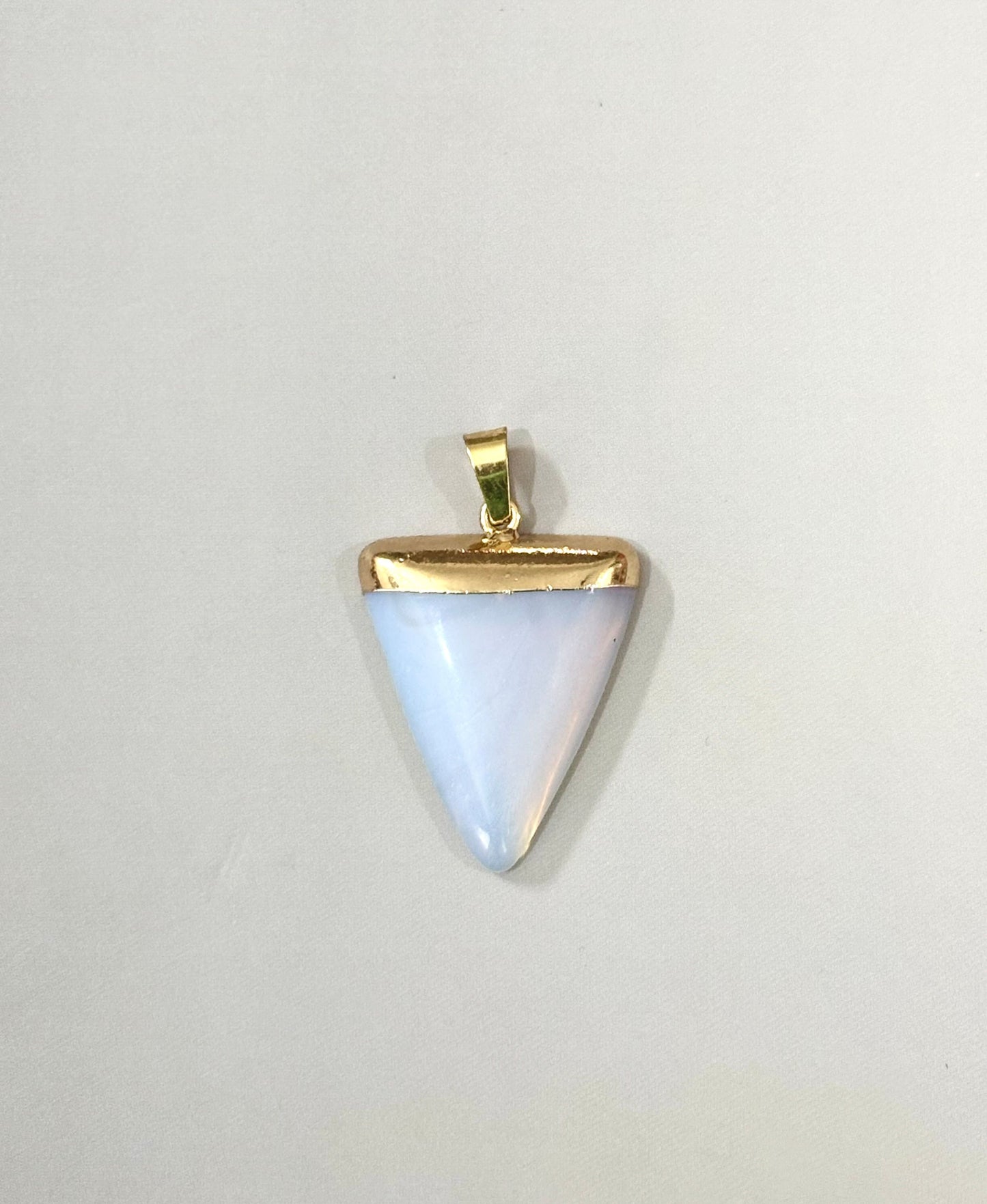 White Opal Triangle Pendant