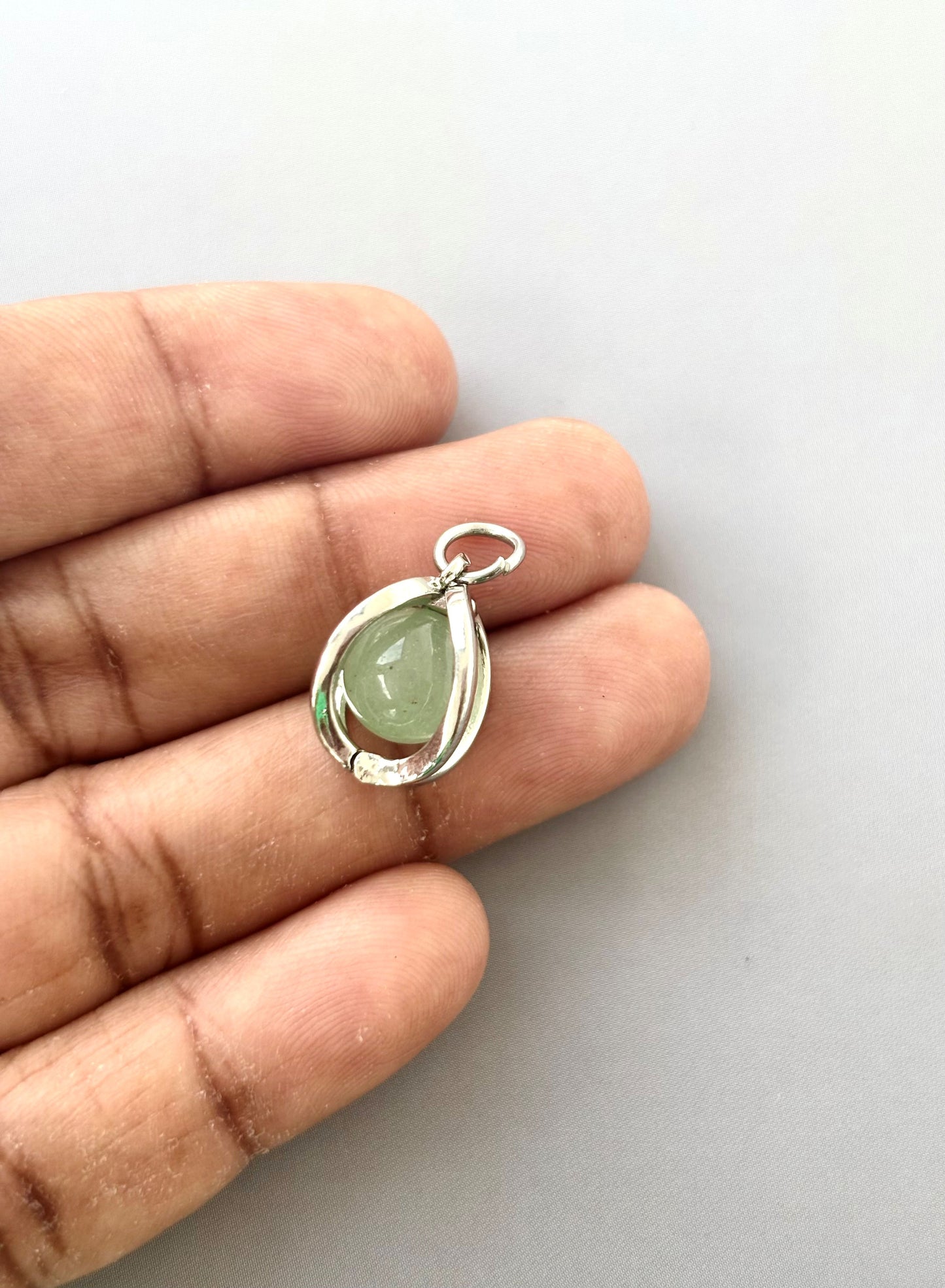 Tiny Green Aventurine Teardrop Pendant