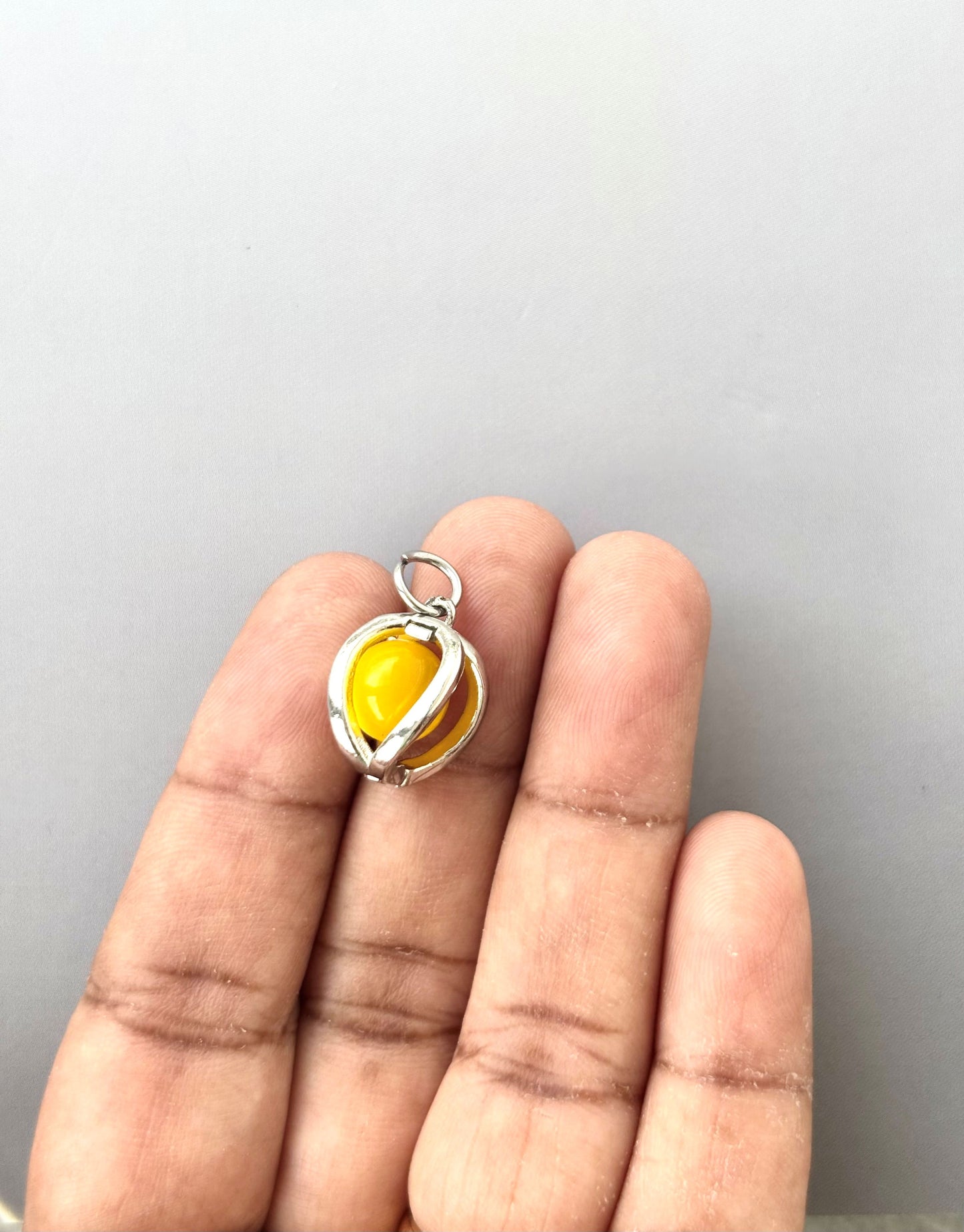 Tiny Yellow Jade Teardrop Pendant