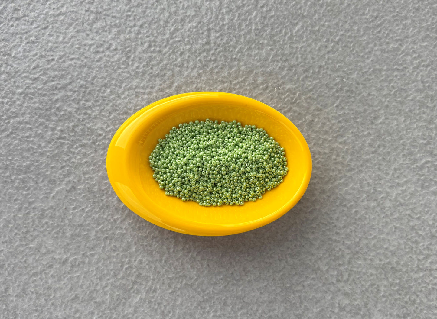 Preciosa Light Green Opaque Seed Beads