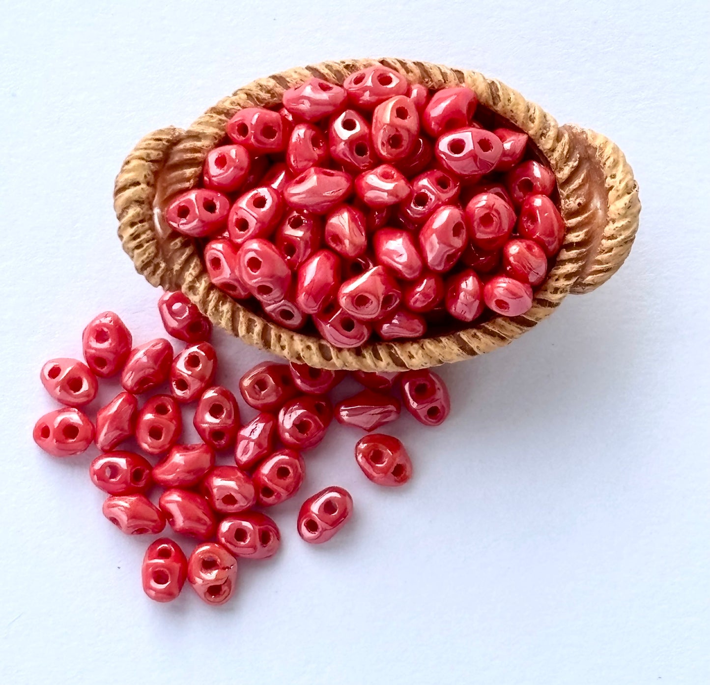 Red SuperDuo Glass Beads