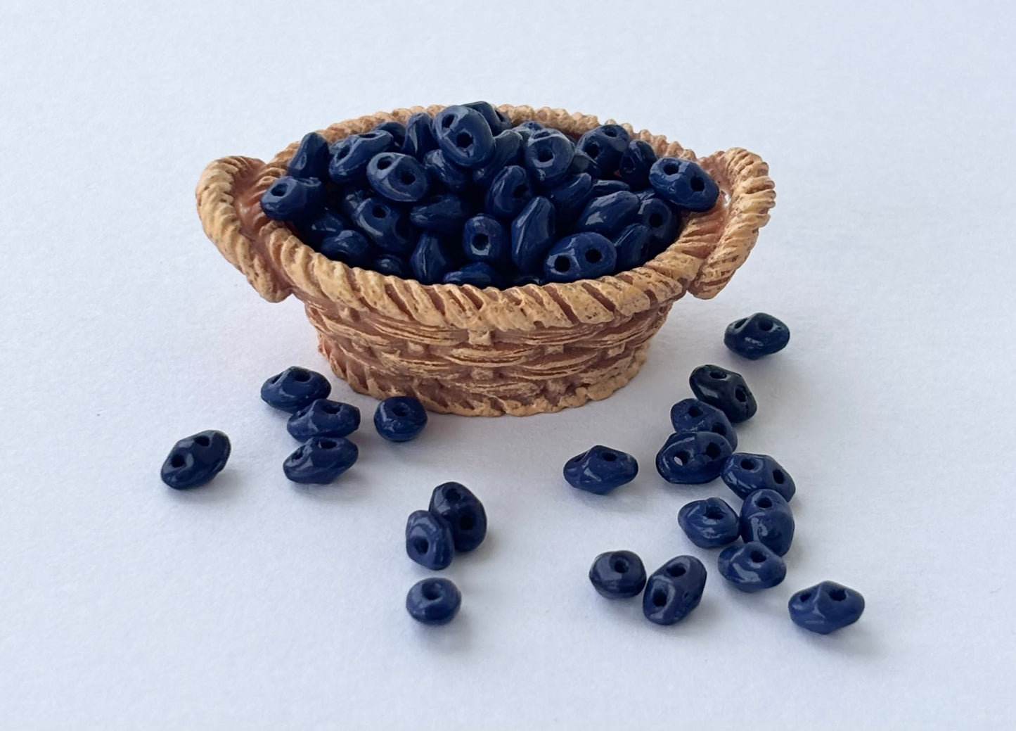 Deep Blue SuperDuo Glass Beads