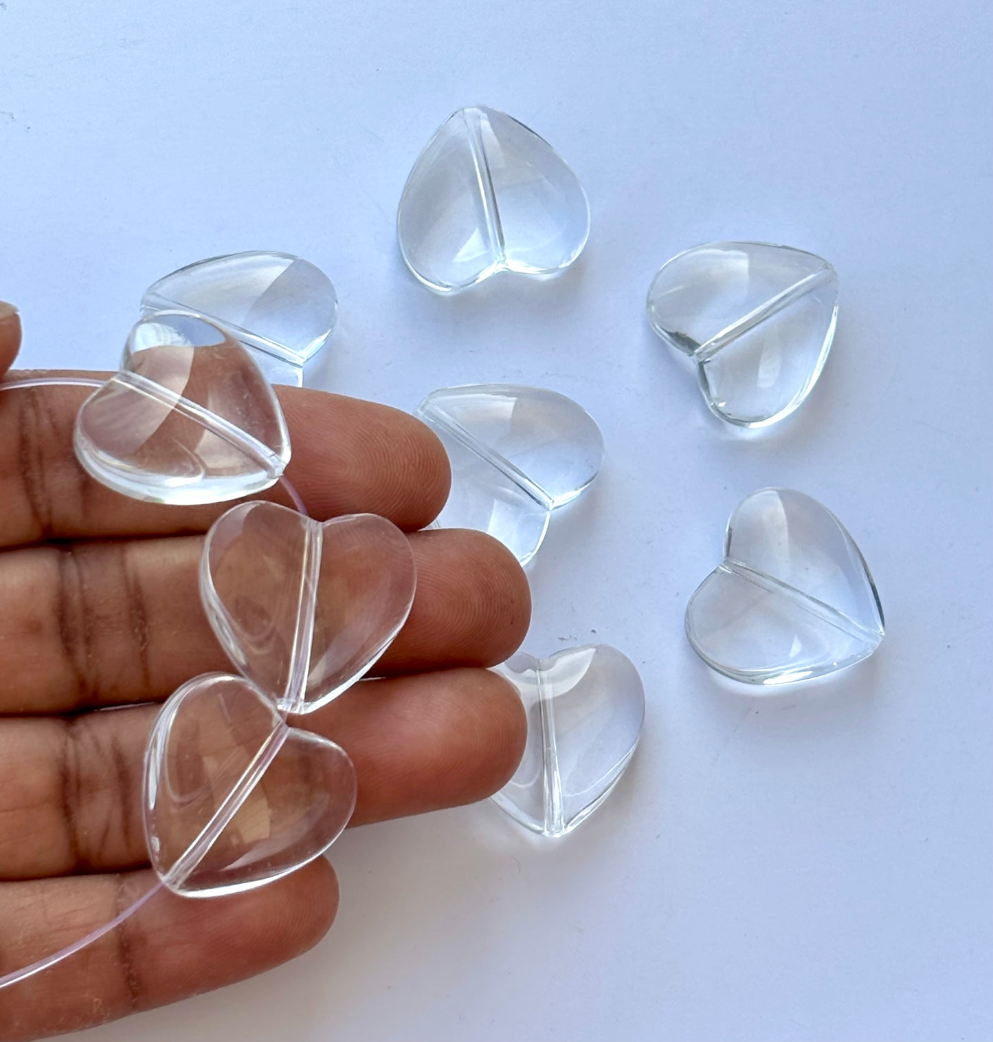 Clear Glass Heart Beads For Jewelry Making